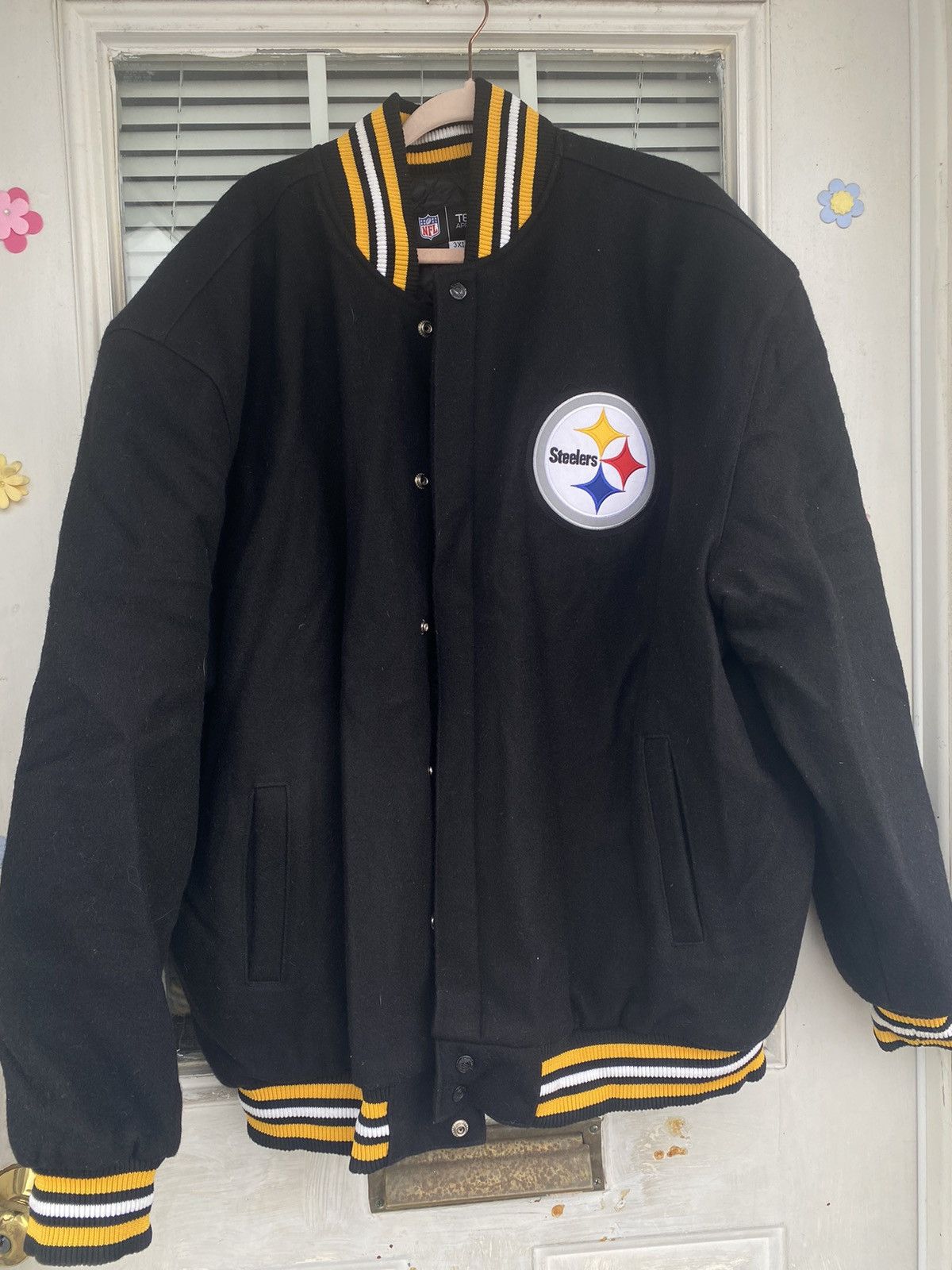 image of Pittsburgh Steelers Nfl Jacket in Black, Men's (Size 2XL)