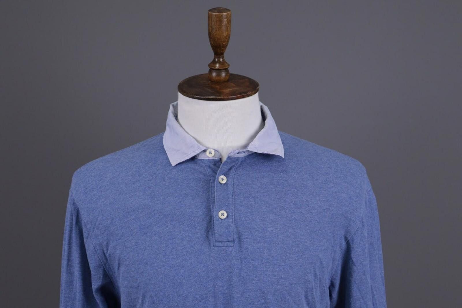 Designer Hackett London Classic Fit Blue Rugby Polo Sweater Size L Size US L / EU 52-54 / 3 - 3 Thumbnail