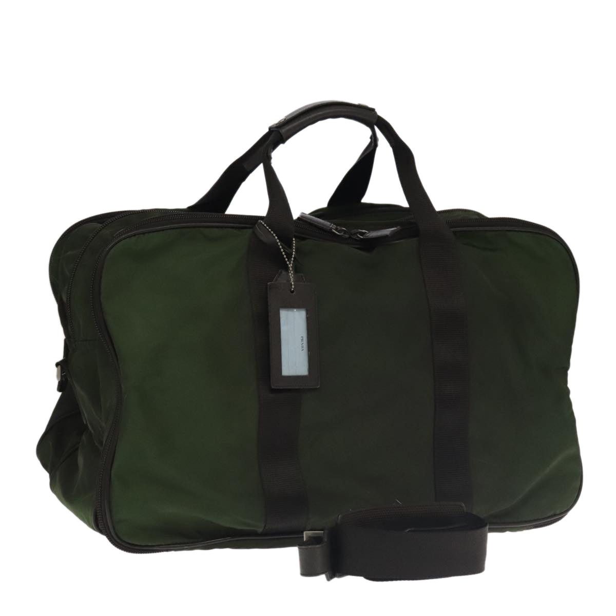 Prada PRADA Boston Bag Nylon Khaki Silver Size ONE SIZE - 1 Thumbnail