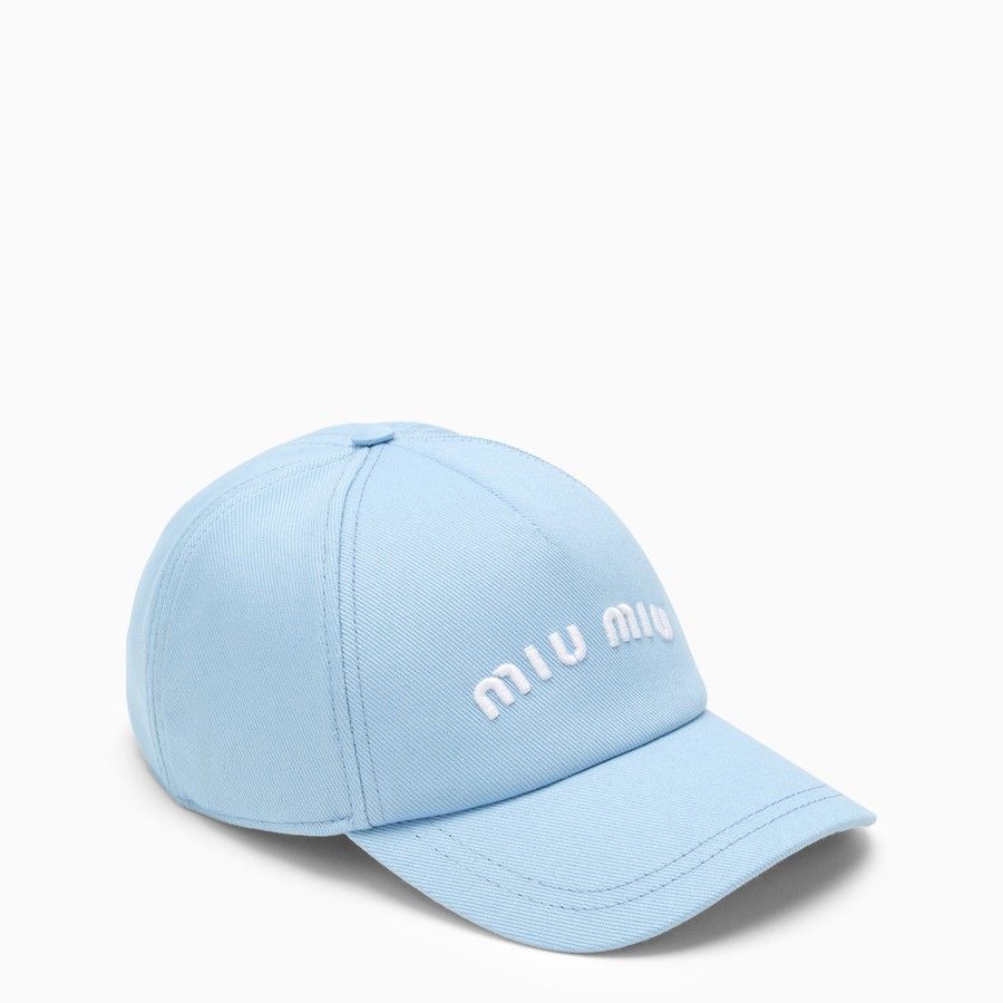 Miu Miu o1d2blof0924 Size: L / Canvas Cap in Light Blue Size ONE SIZE - 1 Thumbnail