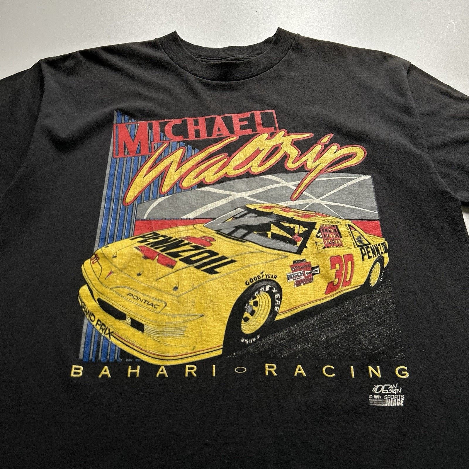 Vintage Vintage 90s Pennzoil Racing Promo T Shirt Large Faded Black Size US L / EU 52-54 / 3 - 2 Thumbnail