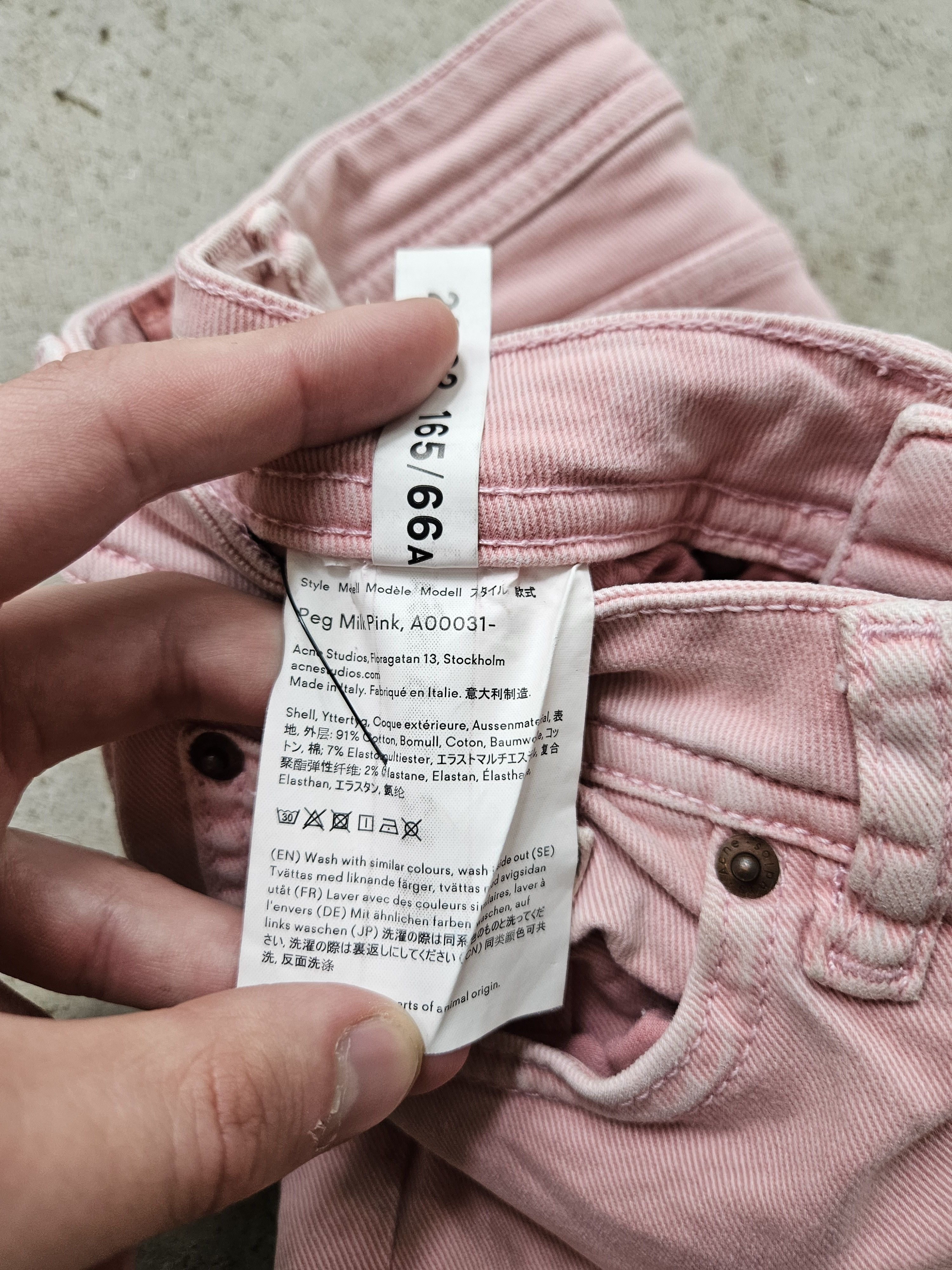 Acne Studios Blå Konst Peg Milk Pink Straight Leg Denim Jeans Size US 26 / EU 42 - 12 Thumbnail