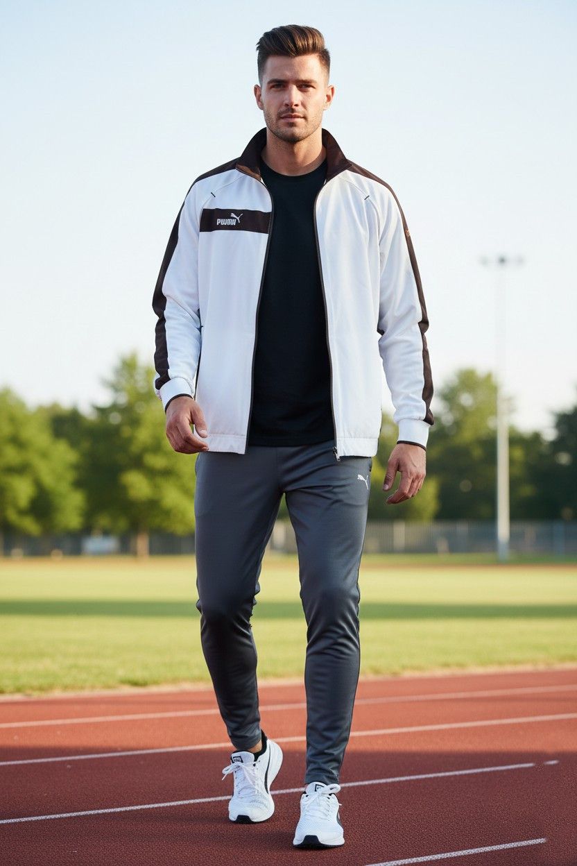 Puma Puma Men M Track Top Jacket White King Zip Up 3002 Size US M / EU 48-50 / 2 - 1 Thumbnail