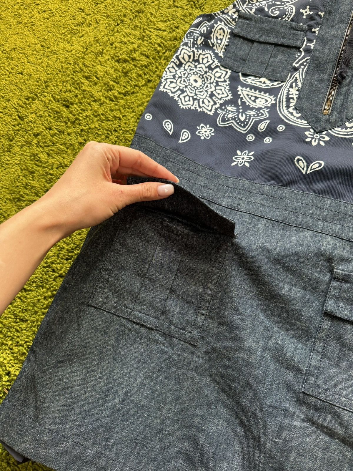 Designer × Moncler × Moncler Grenoble Moncler bandana pattern denim dress abito senza maniche Size M / US 6-8 / IT 42-44 - 11 Thumbnail