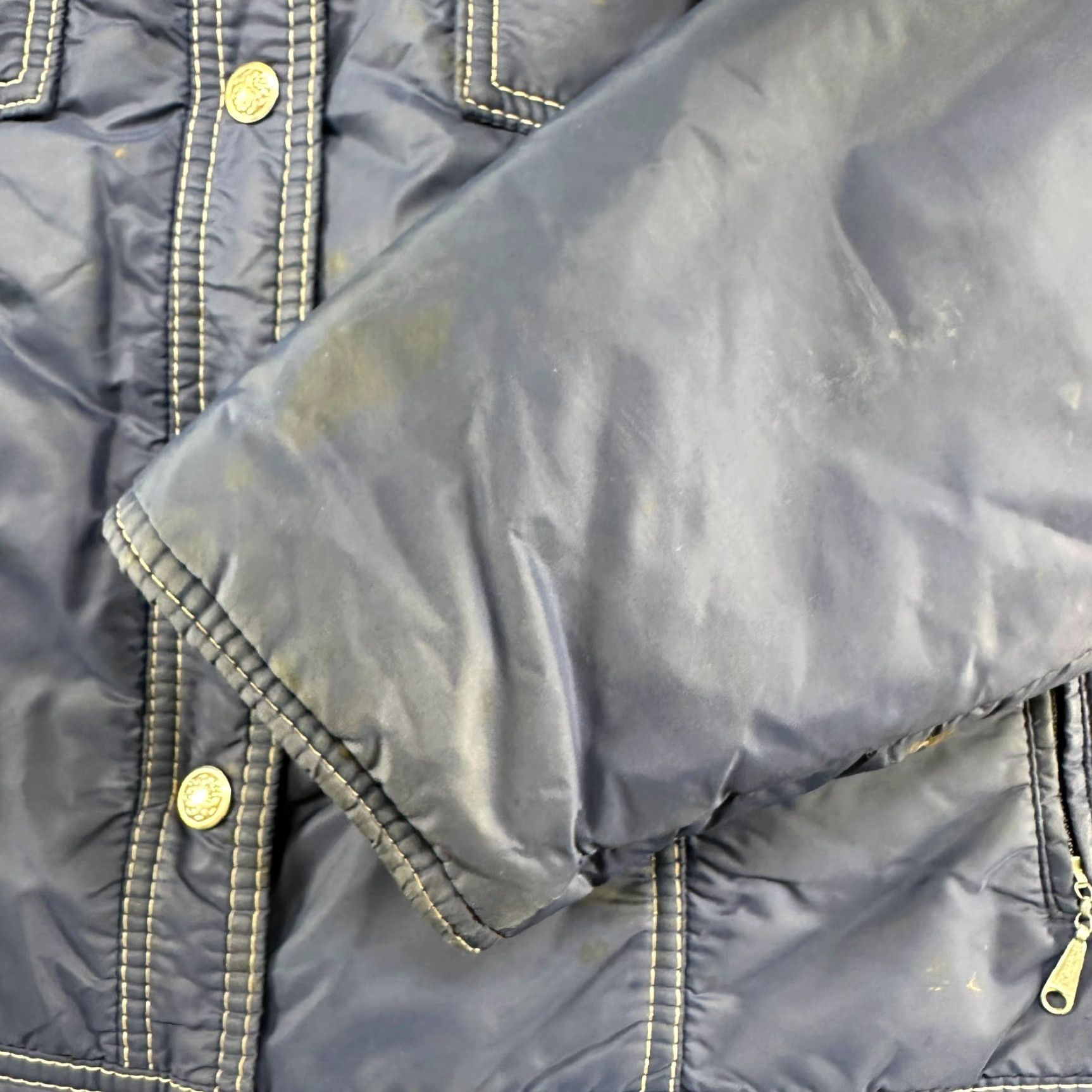 Vintage VINTAGE Black Bear Jacket Womens L Blue Navy Puffer Trucker Down Snap Talon 70s Size L / US 10 / IT 46 - 6 Thumbnail