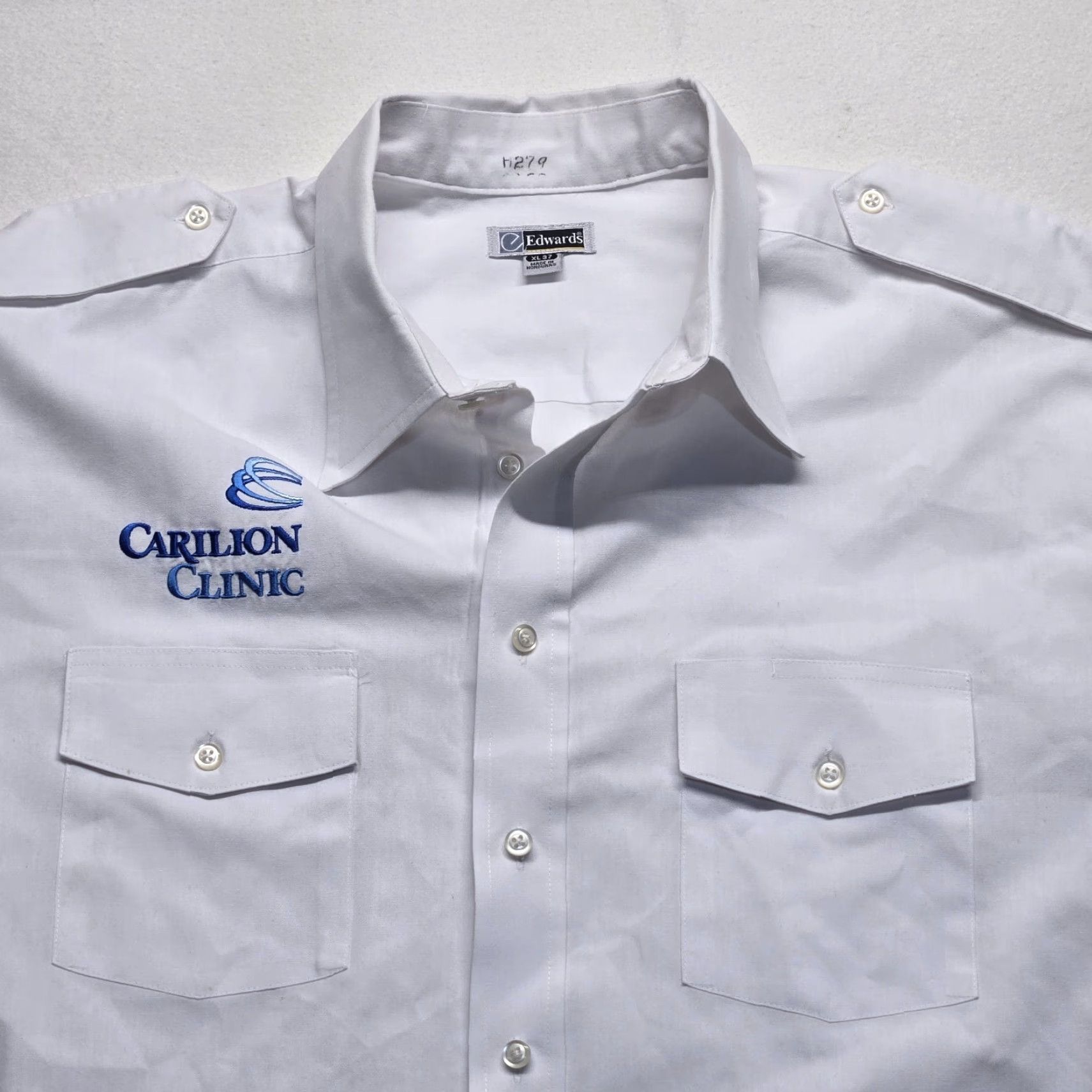 Vintage VINTAGE Edwards Shirt Unisex Adults XL White Solid Long Sleeve Button-Up 90s Classic Boys Mens Girls Size US XL / EU 56 / 4 - 2 Thumbnail