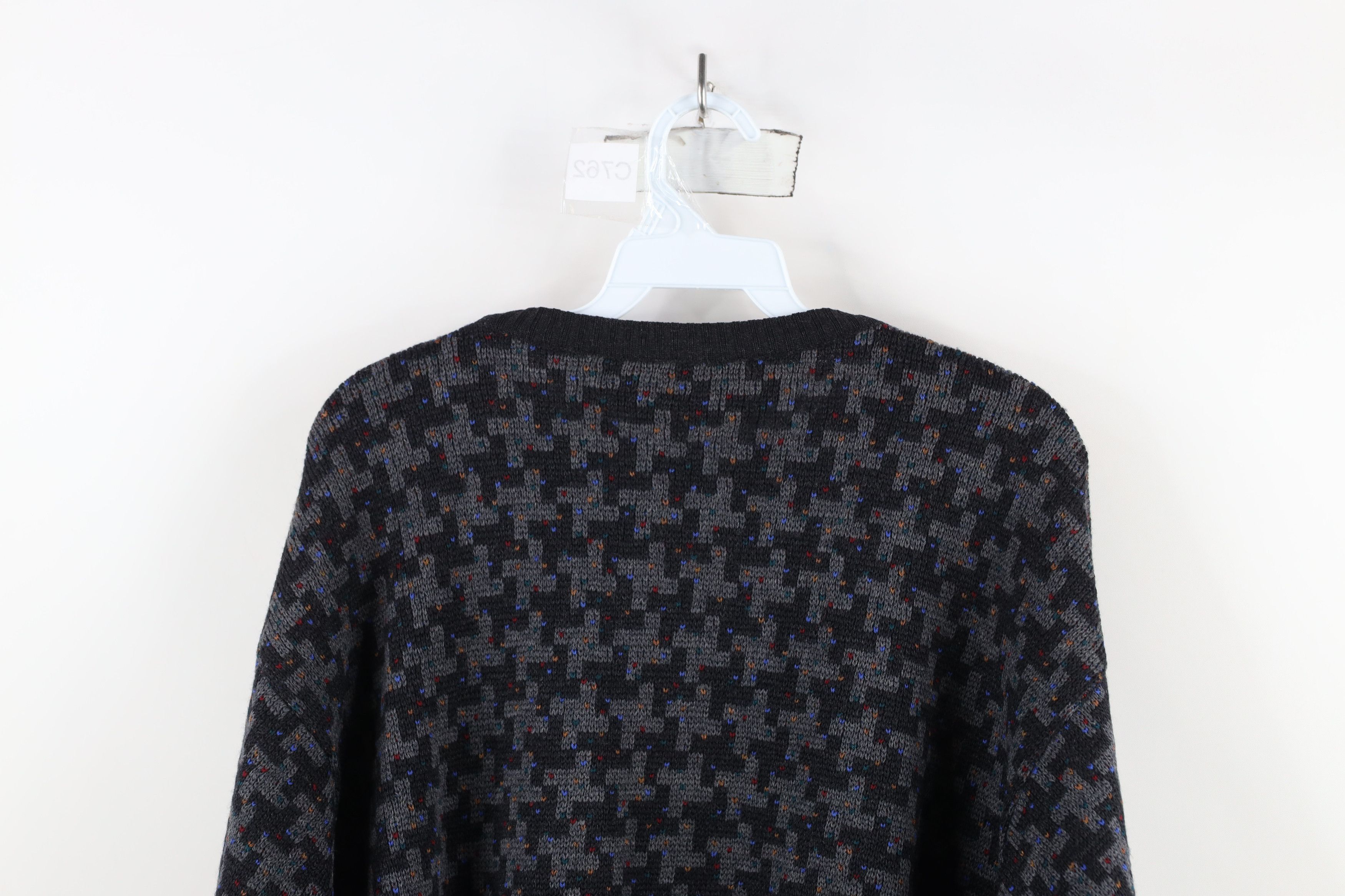 Vintage Vintage 90s Streetwear Fleck Houndstooth Wool Knit Sweater Size US XL / EU 56 / 4 - 10 Thumbnail