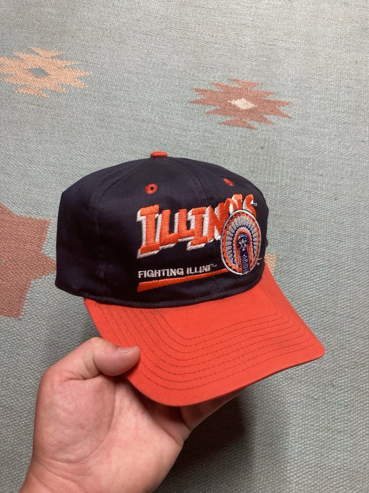 Vintage 90s hat Illinois fighting Illini spell out big logo twins Size ONE SIZE - 1 Thumbnail