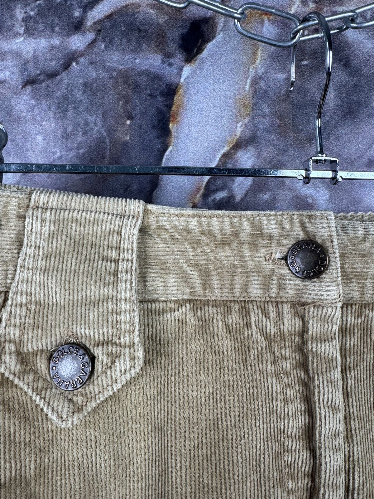 Dolce & Gabbana Men’s Dolce & Gabbana Beige Corduroy Wide Leg Flare Pants Size US 28 / EU 44 - 7 Thumbnail