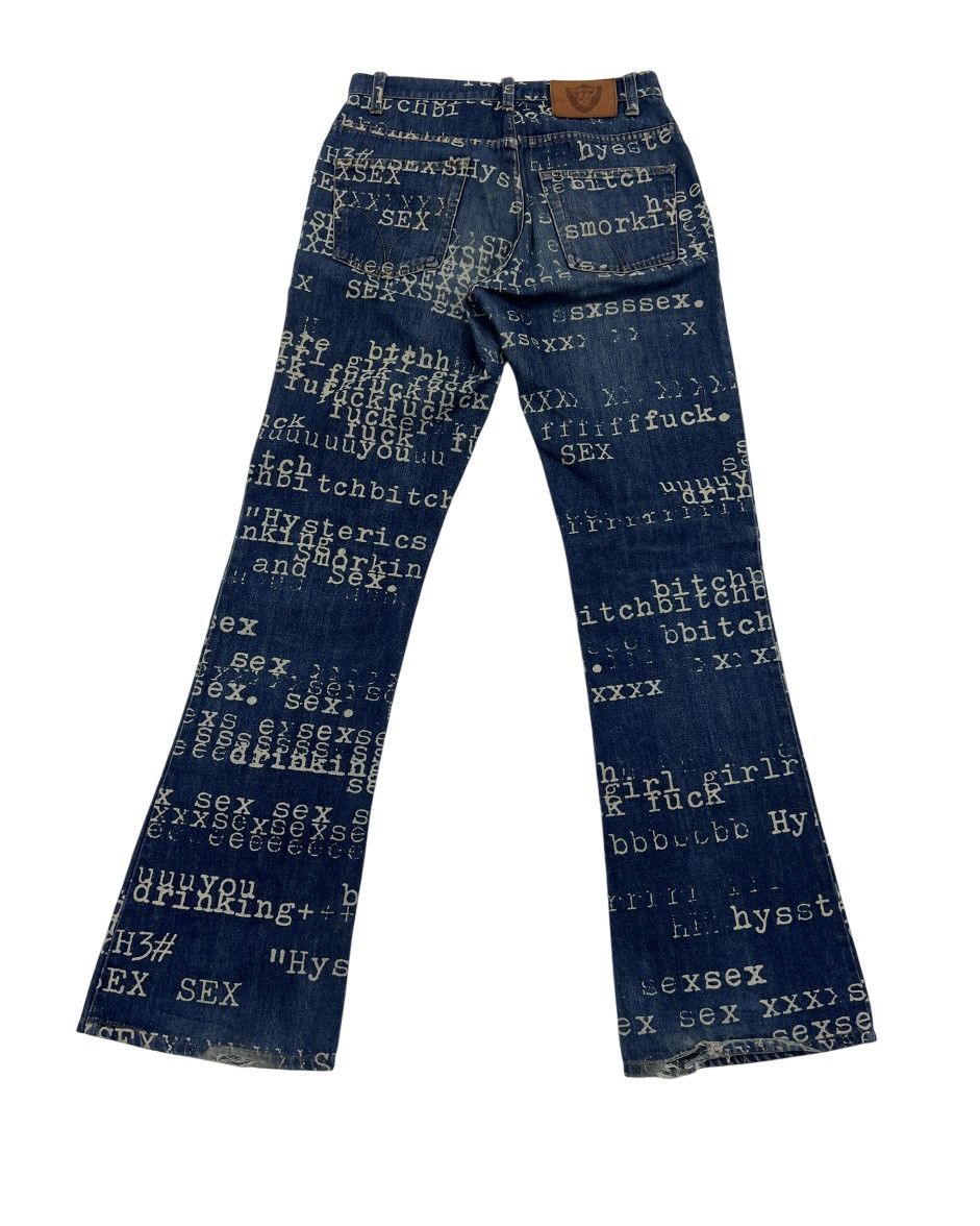 Hysteric Glamour Hysteric Glamour “fuck,sex,bitch” Typewriter Flared Denim Size 26" / US 2 / IT 38 - 4 Thumbnail