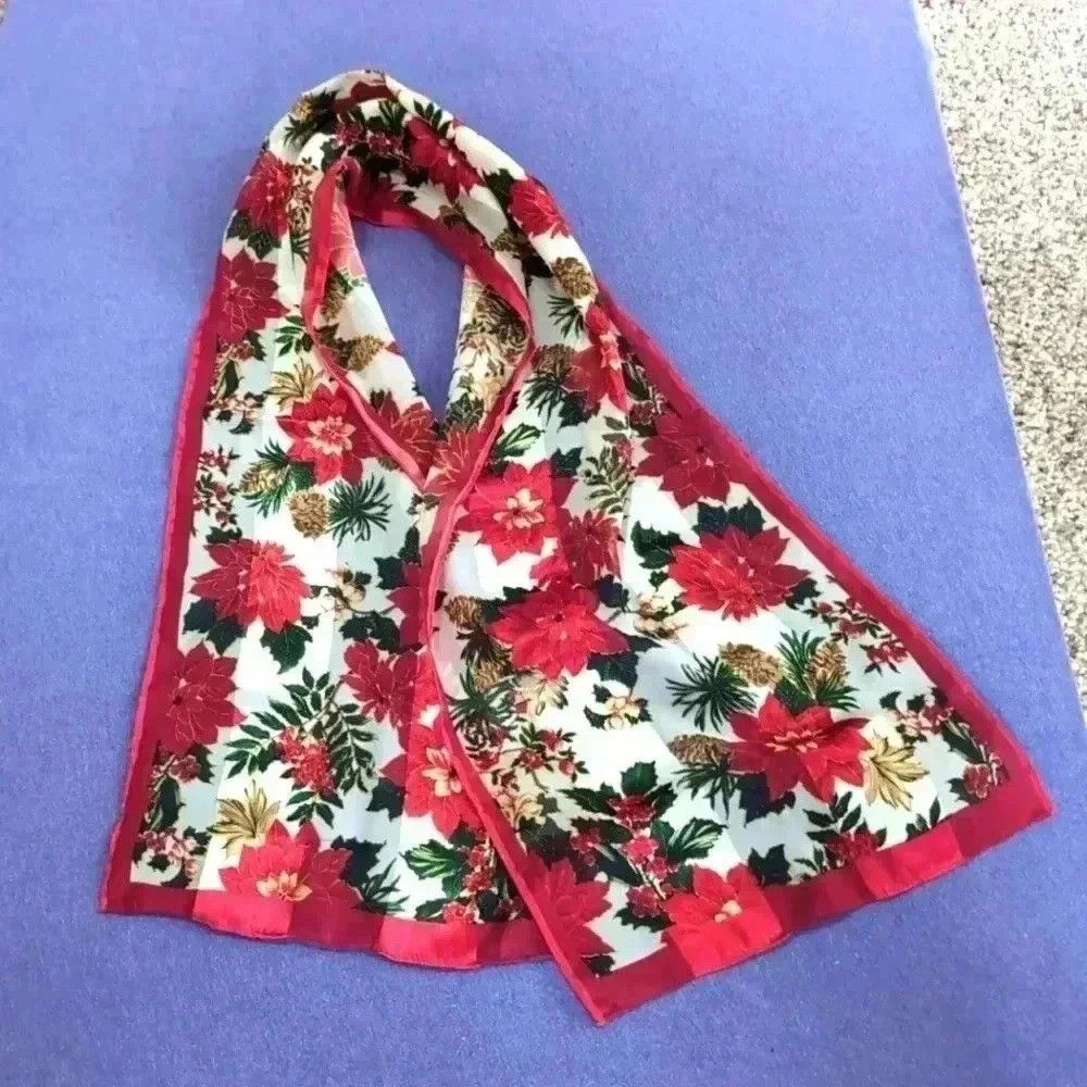 Designer Vintage Festive Holiday Scarf 11x52 in Size ONE SIZE - 1 Thumbnail