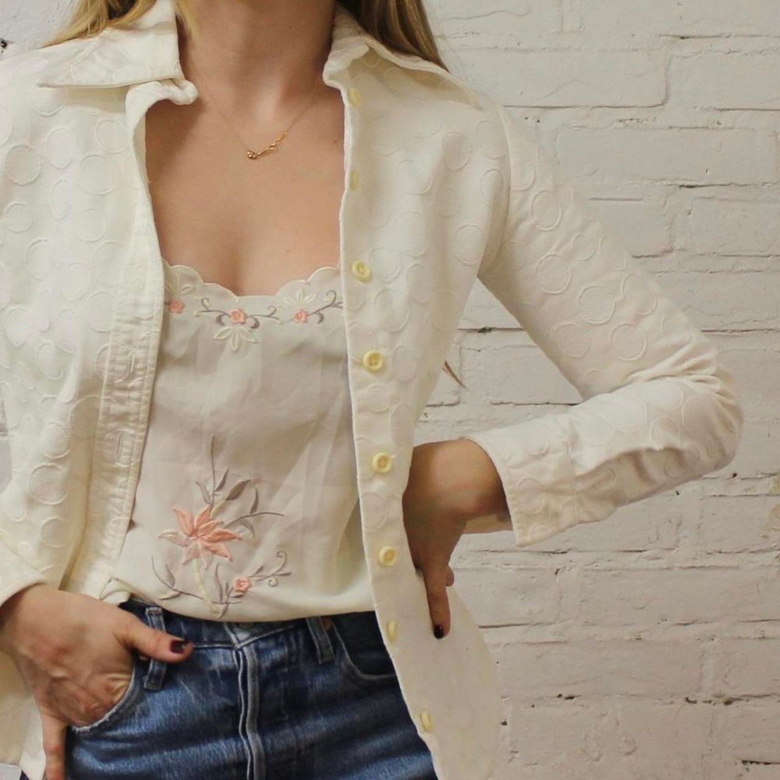 Other Vintage button up blouse Size XS / US 0-2 / IT 36-38 - 1 Thumbnail