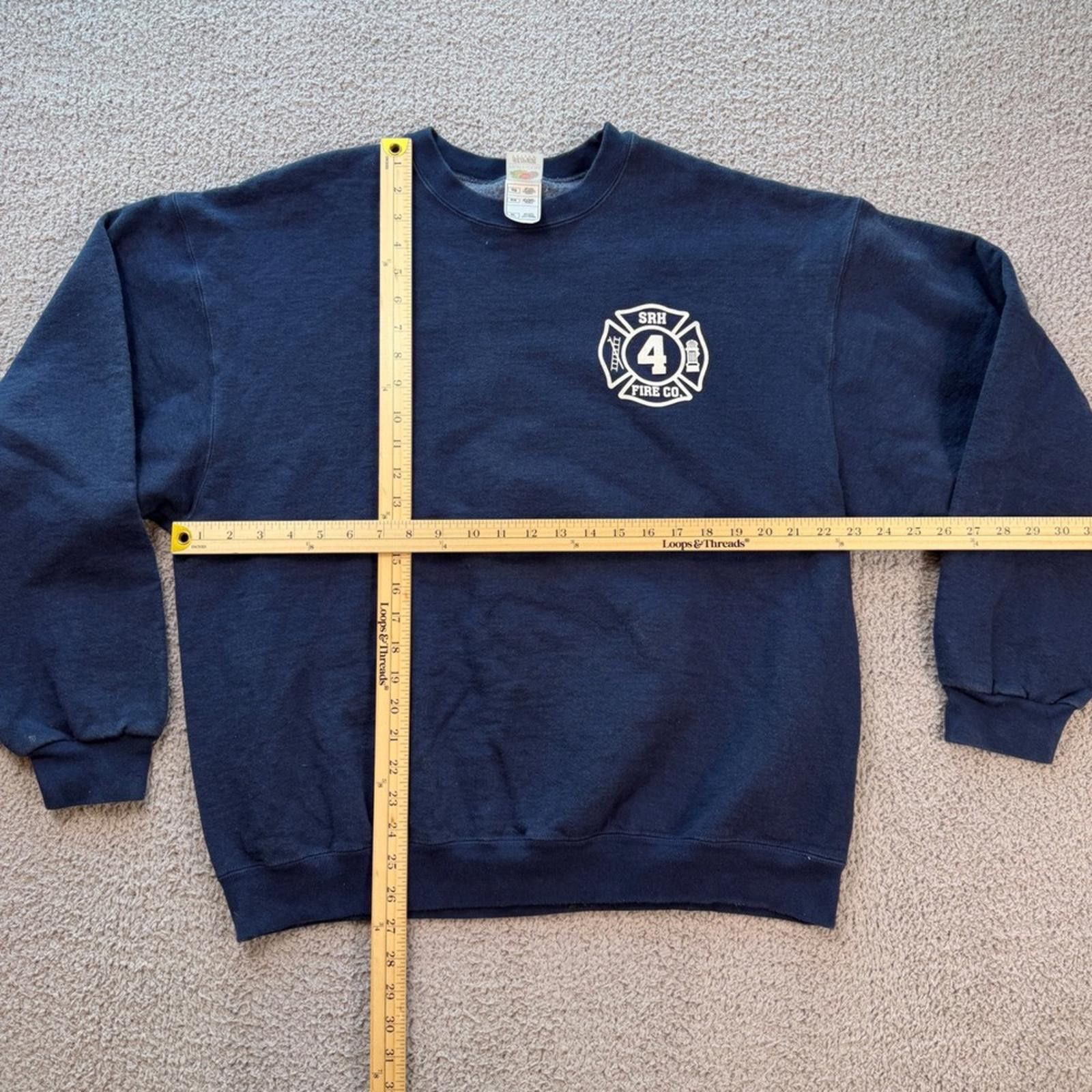 Fruit Of The Loom New Jersey Shark River Hills Fire Co Navy Sweatshirt Mens XL Size US XL / EU 56 / 4 - 3 Thumbnail
