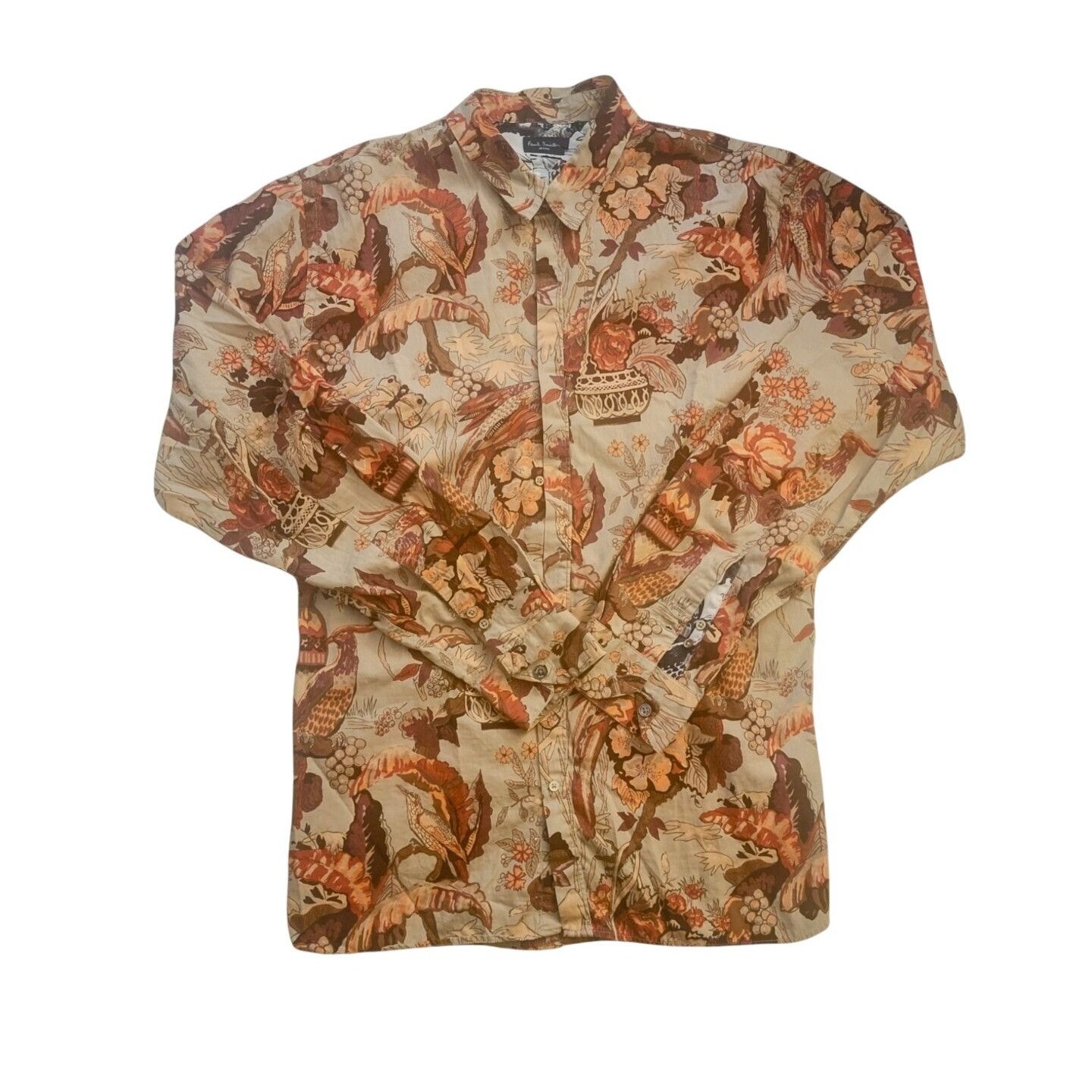 Paul Smith Jeans Men's XL Graphic Print Shirt Slim Fit Bir