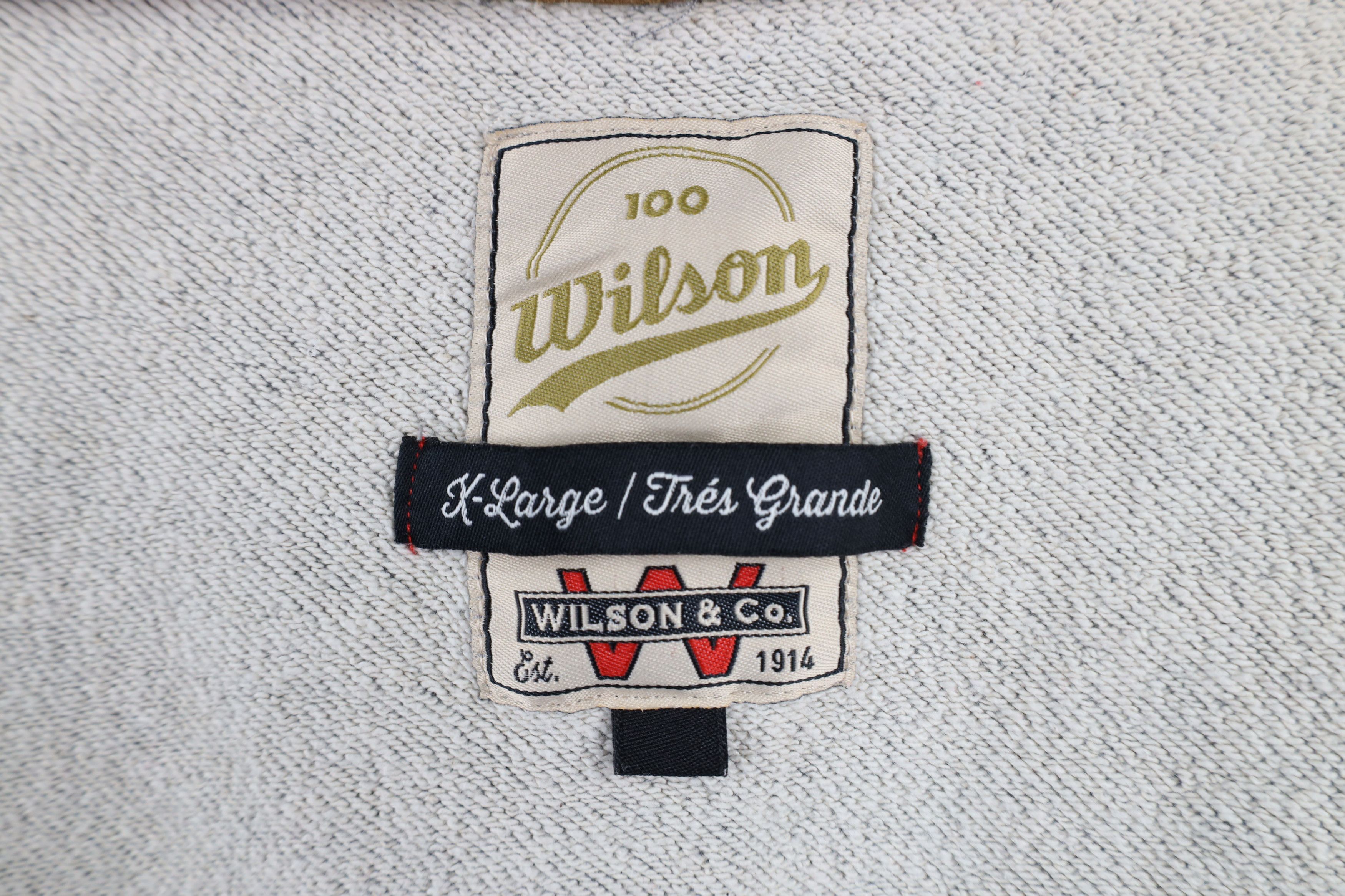 Vintage Vintage Y2K Wilson Chain Stitch Heavyweight Hoodie Gray Size US XL / EU 56 / 4 - 11 Thumbnail