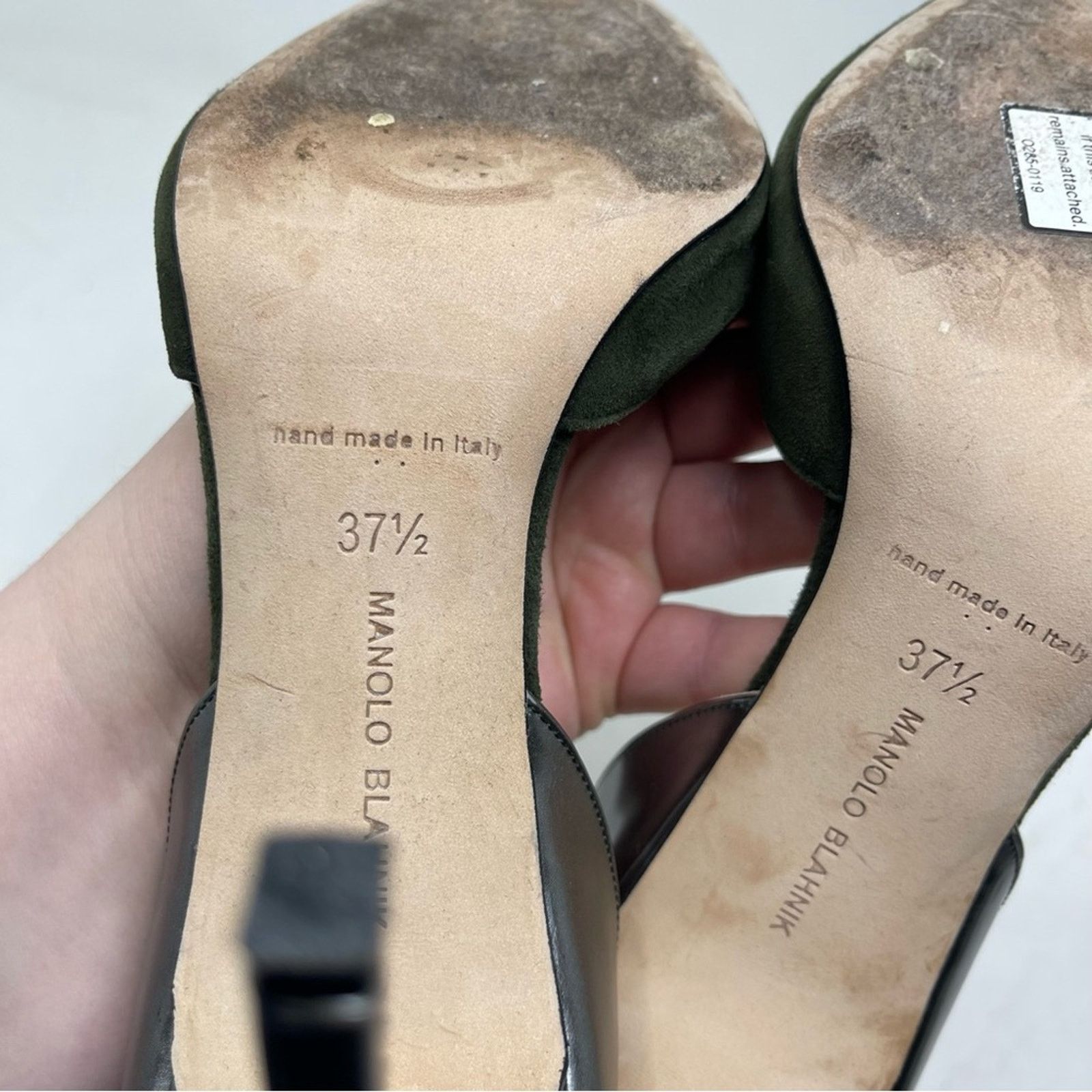 Manolo Blahnik ManoloBlahnik D’orsey green suede silver leather heels 100mm Size US 7.5 / IT 37.5 - 6 Thumbnail