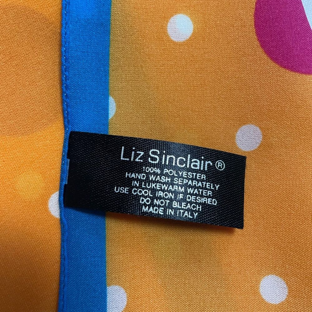 Other Liz Sinclair Vintage Orange Pink Polka Dot Scarf Made in It Size ONE SIZE - 8 Thumbnail