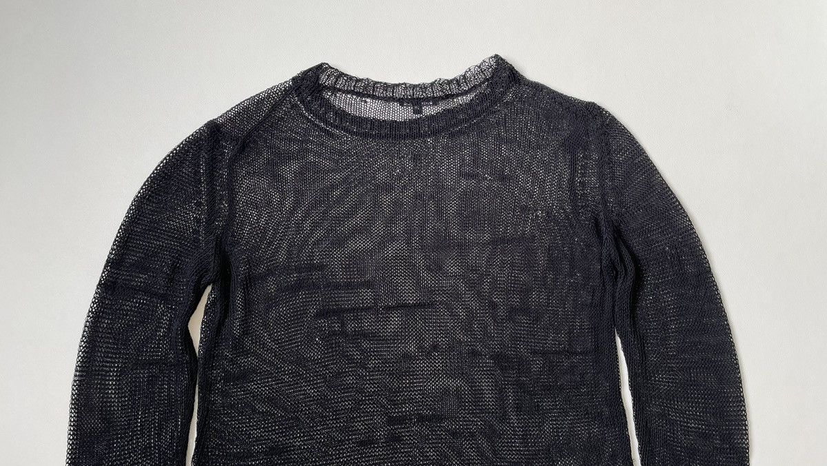 Ann Demeulemeester Black Cotton ‘Punk Distressed’ Cobweb Knit Size S / US 4 / IT 40 - 13 Thumbnail