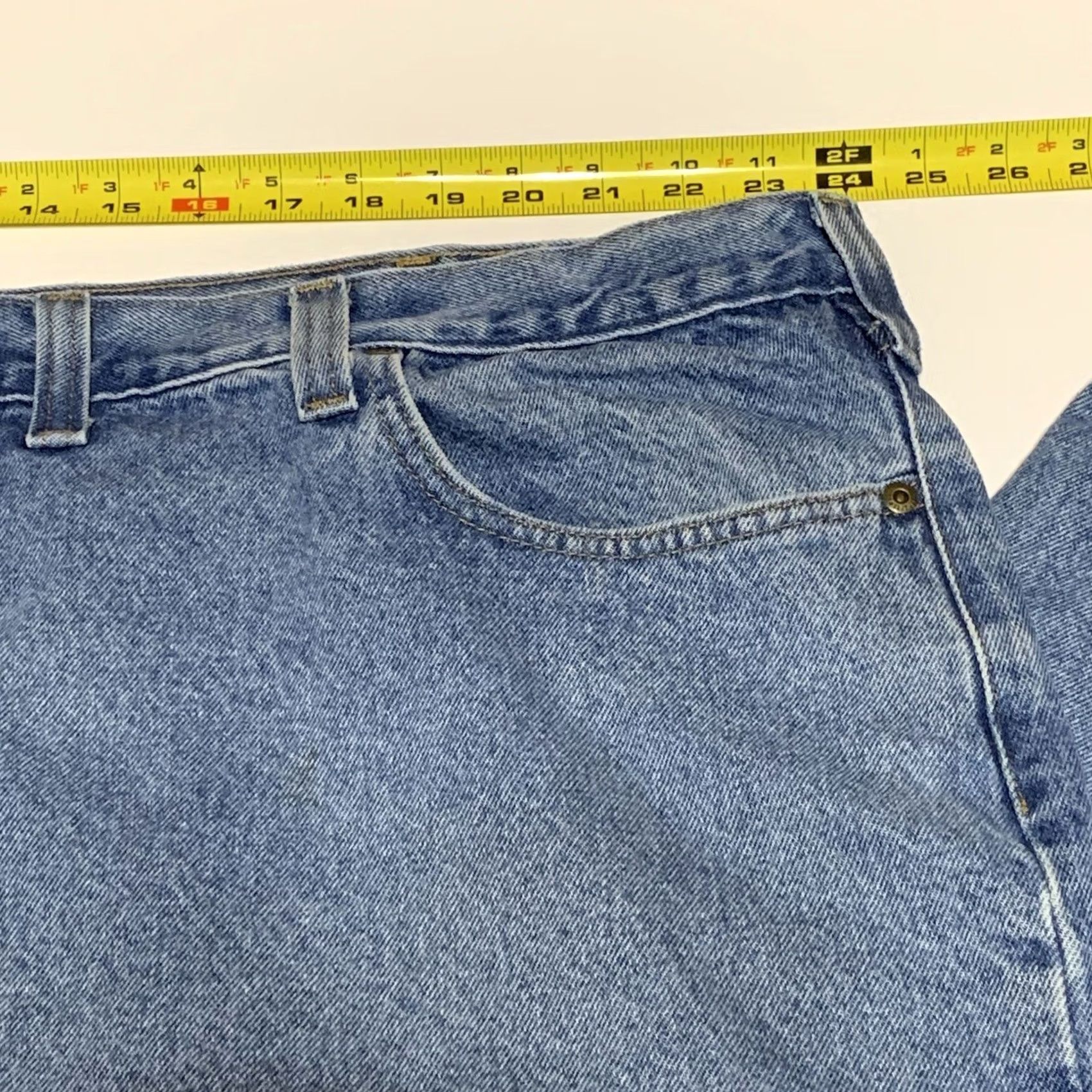 Carhartt VINTAGE Carhartt Mens Jeans 48x31 Relaxed Fit Work Blue 5-Pocket Denim Blue Carhartt Denim Mens Jeans Straight 48 in Waist 31 in Inseam Size US 32 / EU 48 - 4 Thumbnail