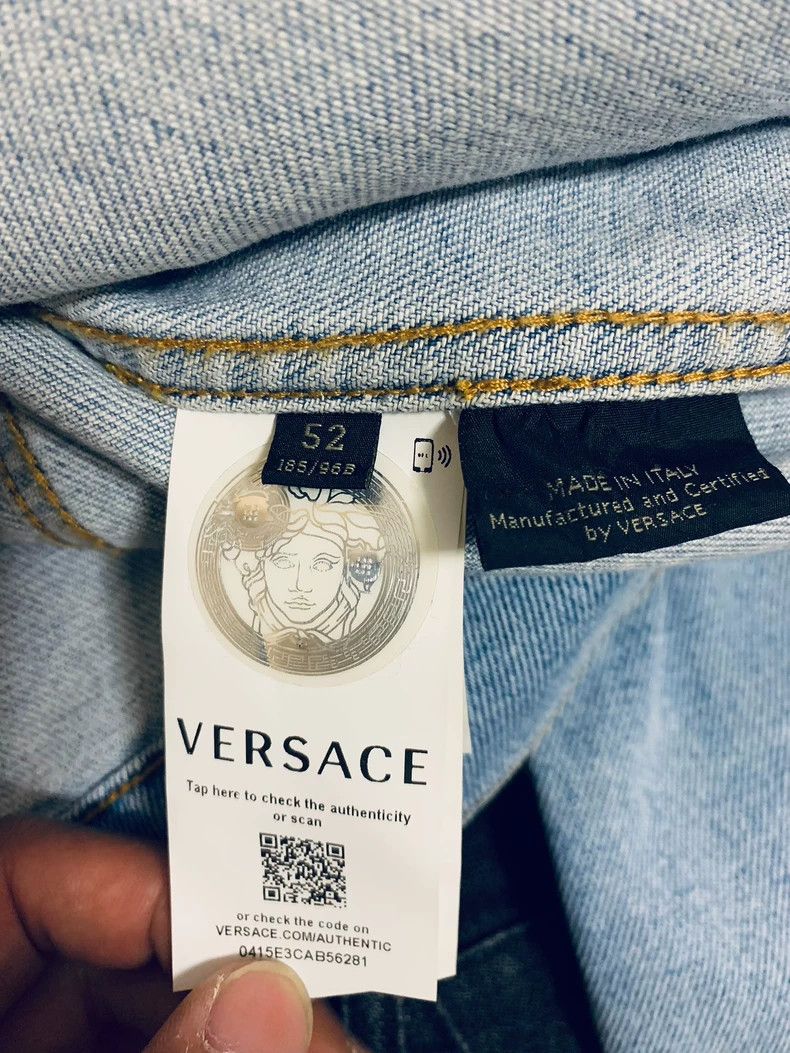 Versace Versace Baroque print denim jacket coat Size US XL / EU 56 / 4 - 7 Thumbnail