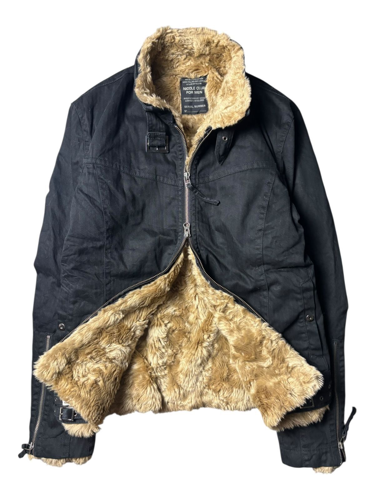 Japanese Brand 2000s Nicole Club For Men Vkei Fur Sherpa Riders Jacket Size US M / EU 48-50 / 2 - 1 Thumbnail