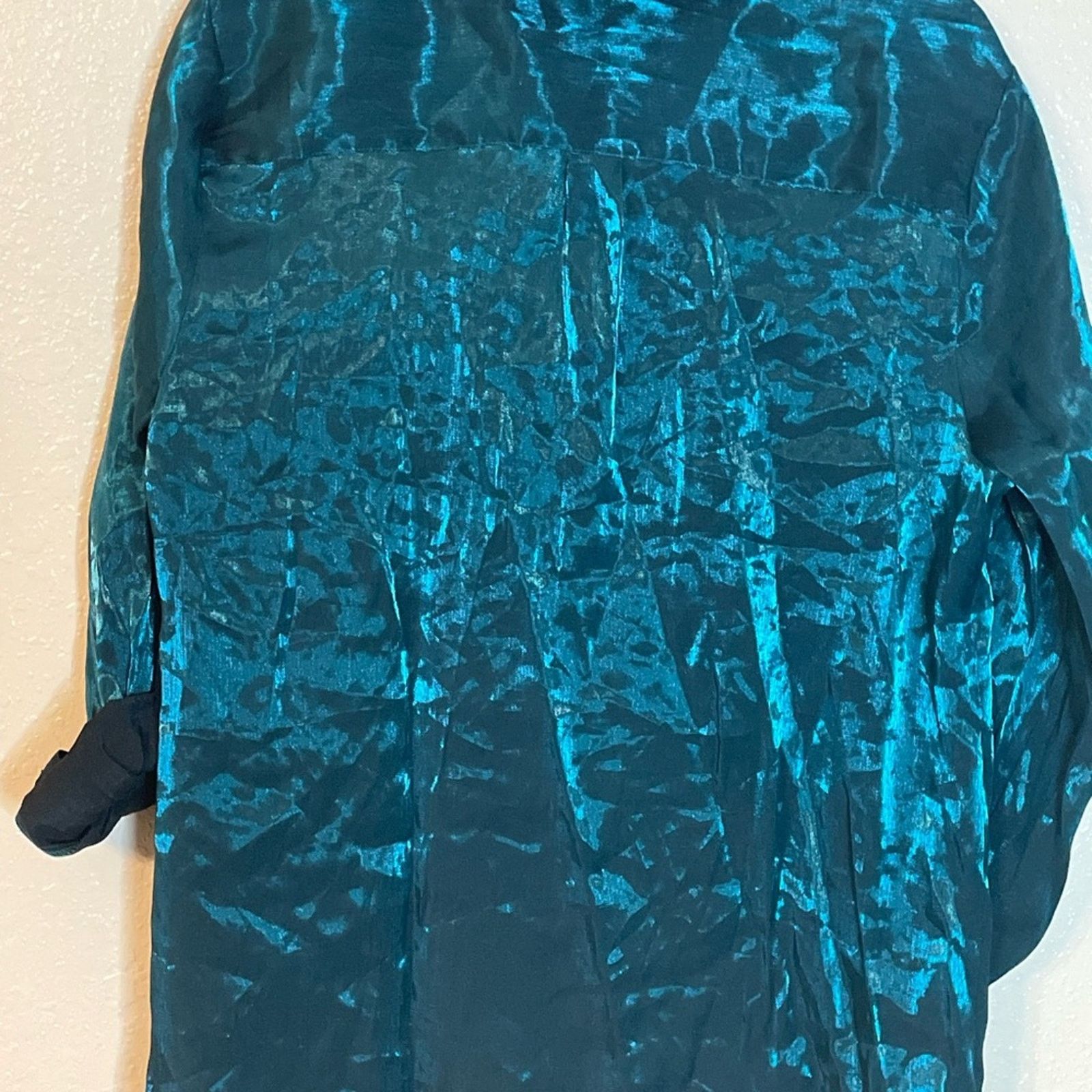 Other Notations Green Shimmery Button Down Blouse Size XL Size XL / US 12-14 / IT 48-50 - 6 Thumbnail