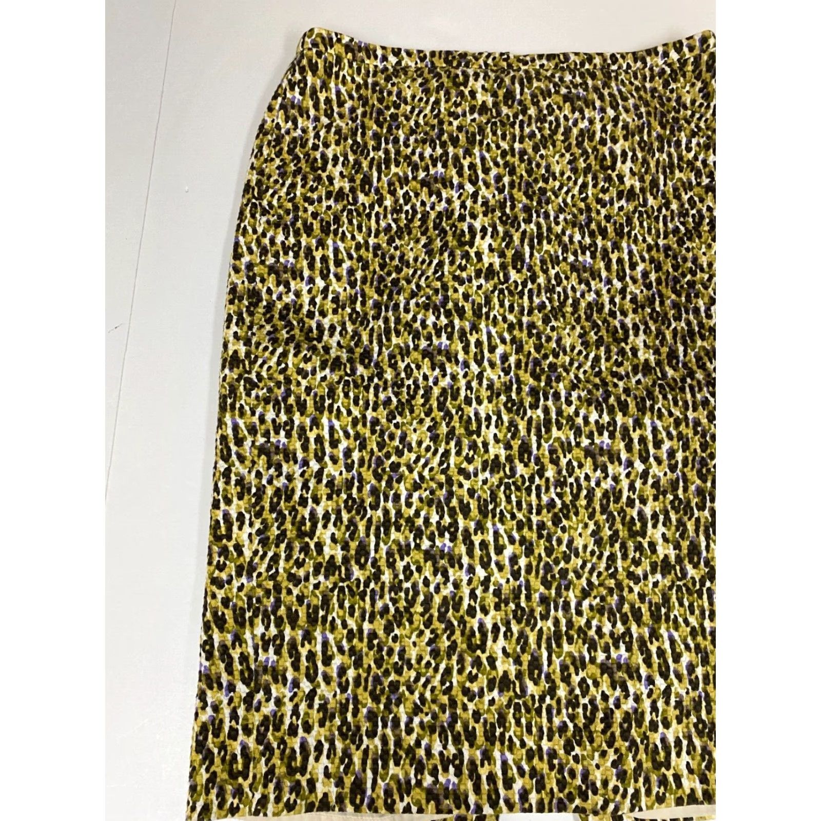 J.Crew J.CREW Skirt Women's 6 Green Straight Pencil Zip Knit Cotton Knee Length Casual Size 28" / US 6 / IT 42 - 3 Thumbnail
