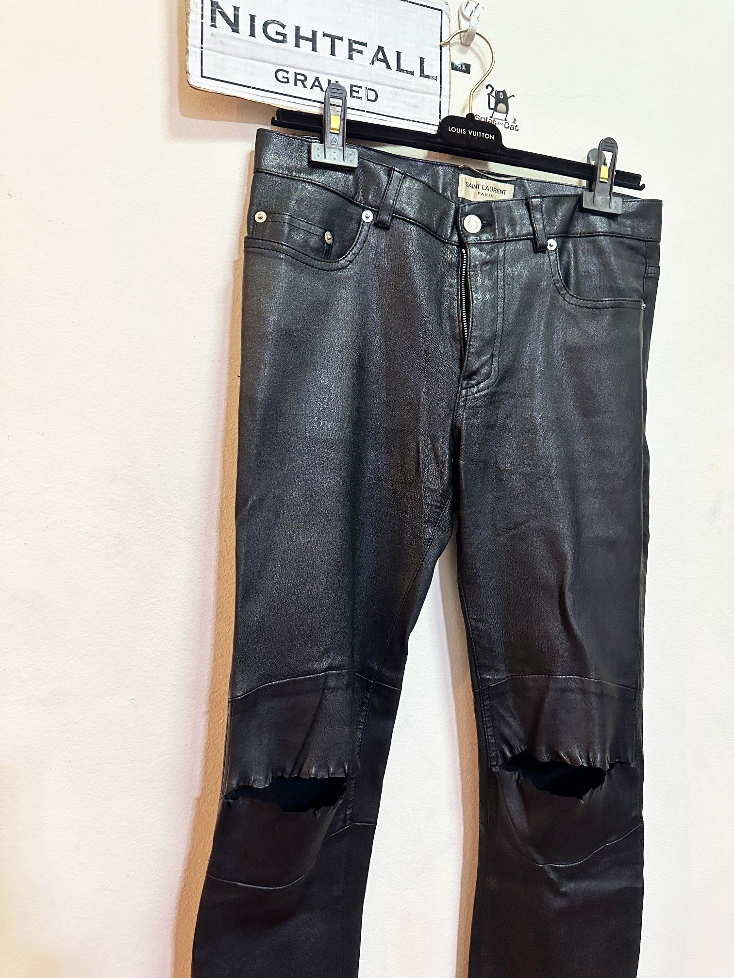 Saint Laurent Paris Saint Laurent Knee Ripped Leather Pants Size US 30 / EU 46 - 5 Thumbnail