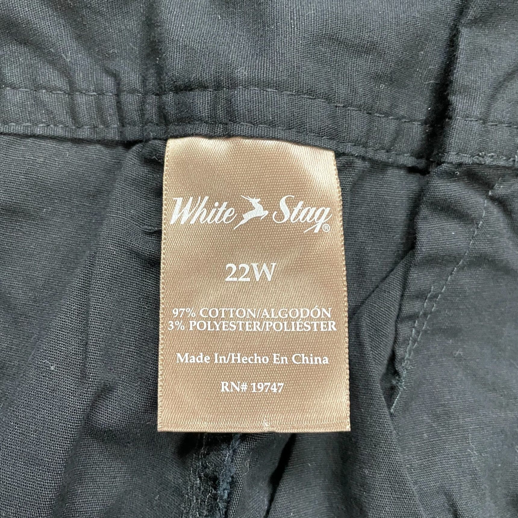 Vintage White Stag Skort Womens Plus 22W Black Cotton Pockets Solid Casual Outdoor Mini Size 40" / US 18 - 6 Thumbnail
