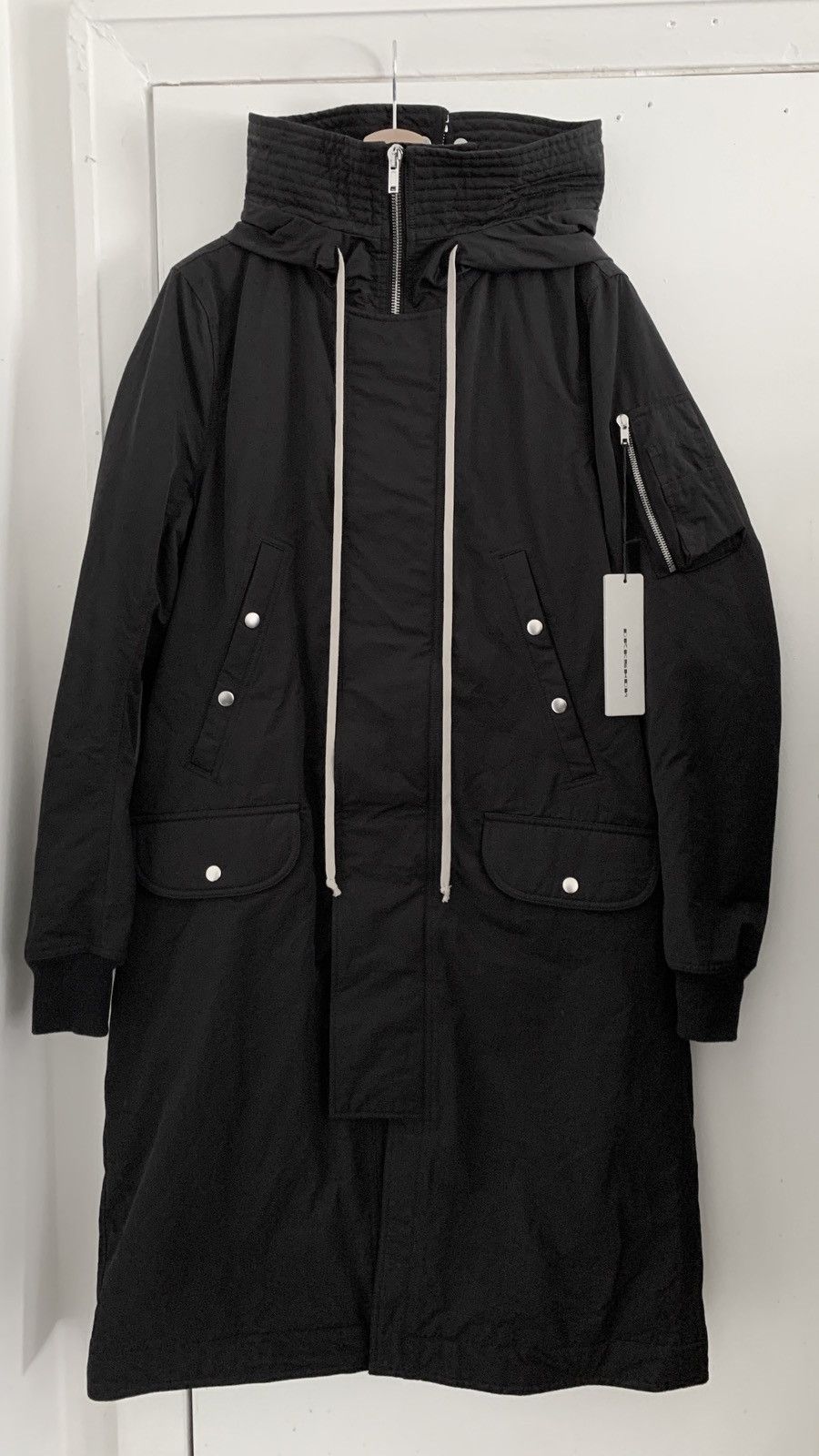 image of Rick Owens Drkshdw Hooded Long Parka Rrp$2K in Black, Men's (Size Medium)