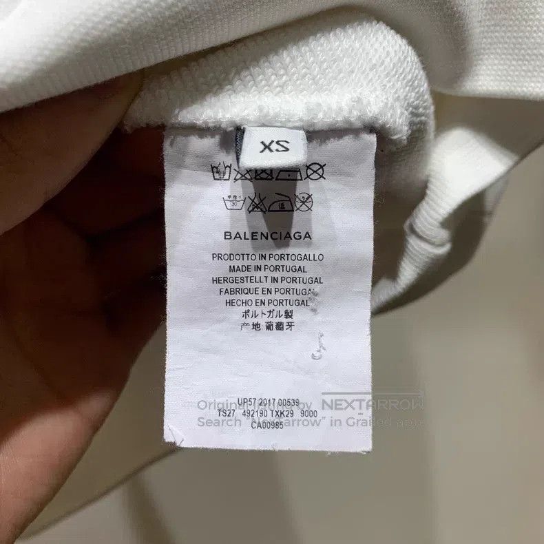 Balenciaga Balenciaga Logo print white loose hooded sweatshirt Size US XS / EU 42 / 0 - 6 Thumbnail