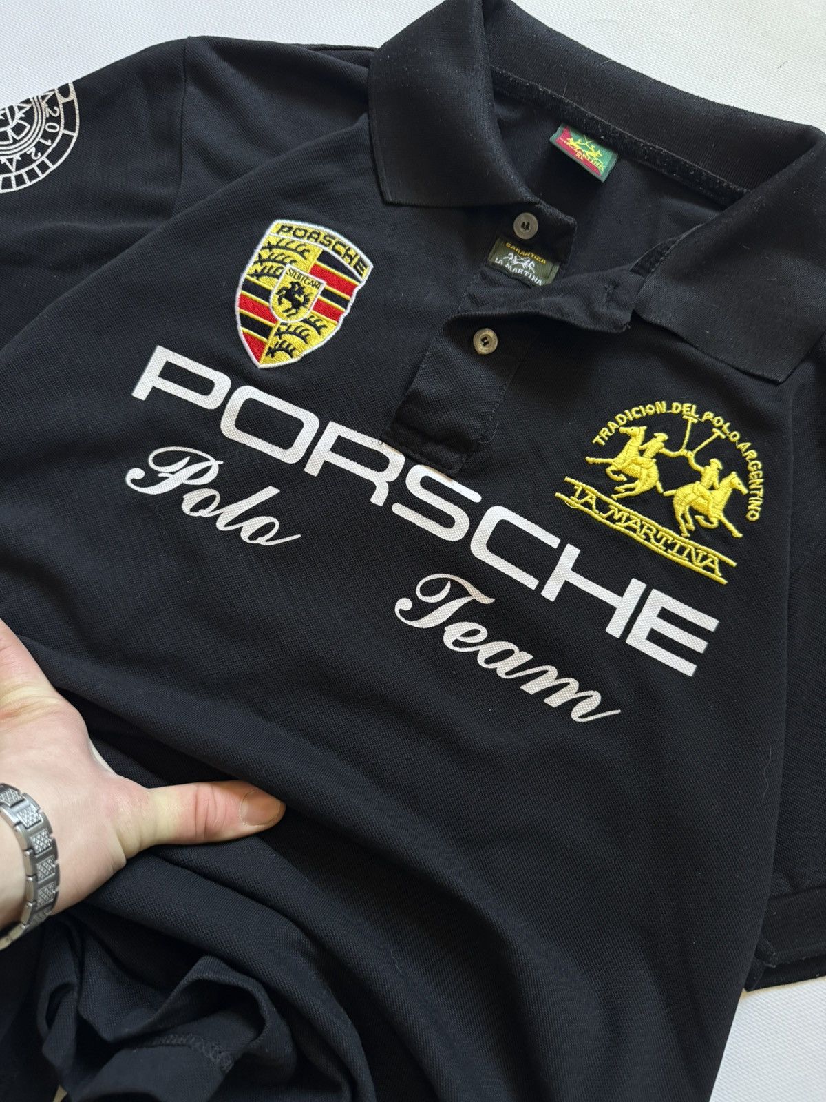 La Martina × Porsche Design Vintage Y2K La Martina Porsche Big Logo Polo Shirt Size US L / EU 52-54 / 3 - 6 Thumbnail