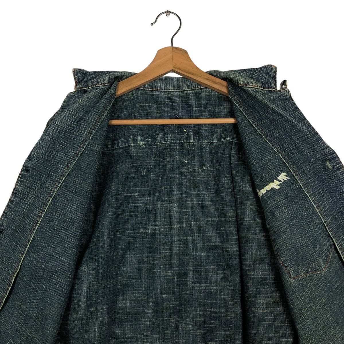 Japanese Brand 🔥CROPPED DENIM BIKER JACKET MIYOSHI JAPAN ISSEY MIYAKE Size US M / EU 48-50 / 2 - 16 Thumbnail