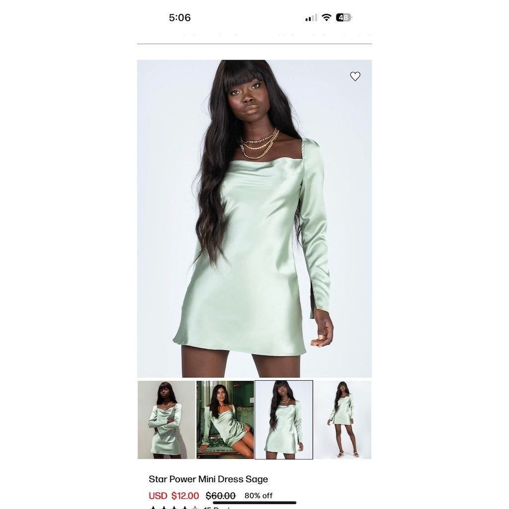 PRINCESS POLLY NWT Princess Polly Women's Long Sleeve Star Power Mini Dres Size S / US 4 / IT 40 - 6 Thumbnail