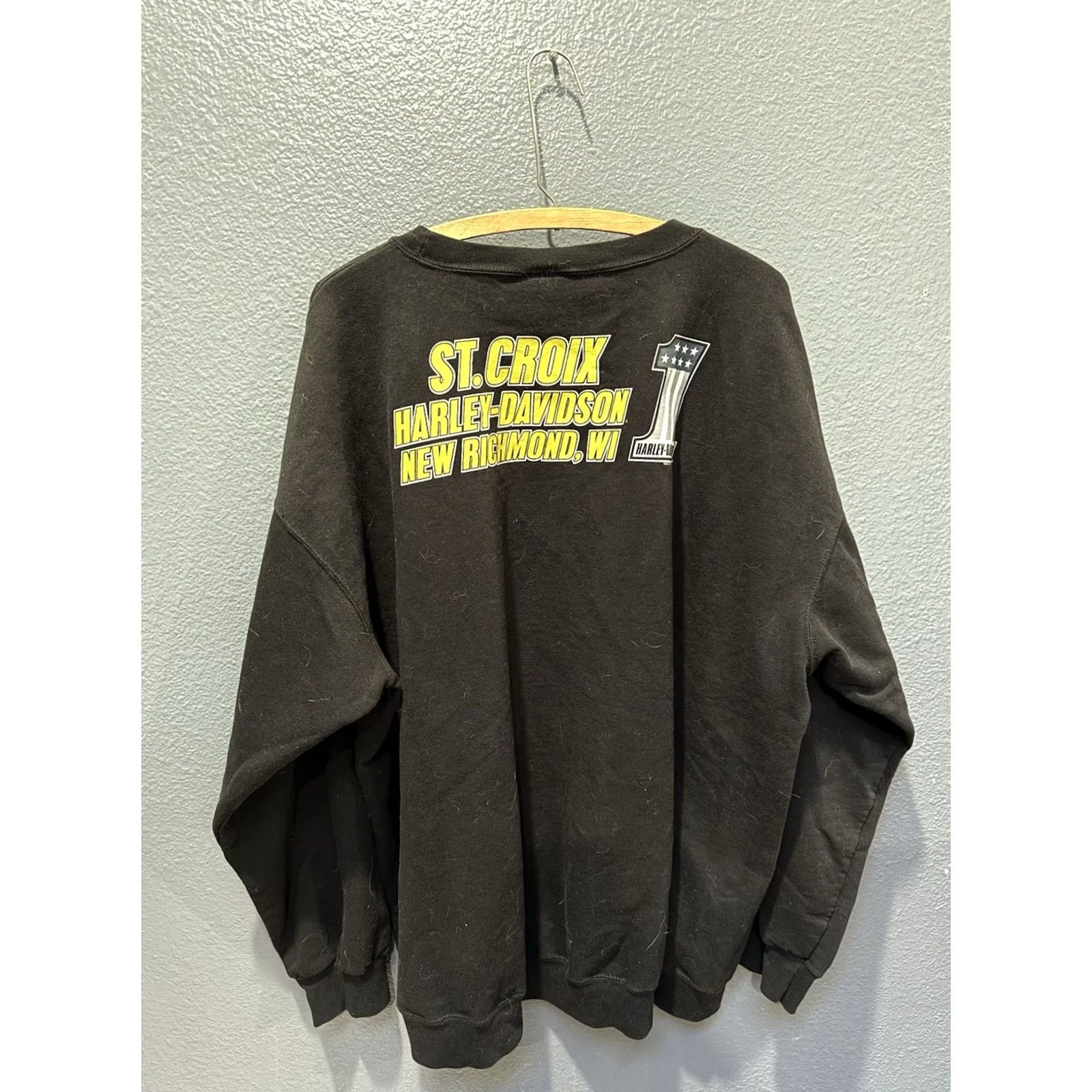 Harley Davidson VINTAGE Harley Davidson Sweatshirt 2XL Black Motorcycle Flames Graphic Pullover Mens Size US XL / EU 56 / 4 - 4 Thumbnail