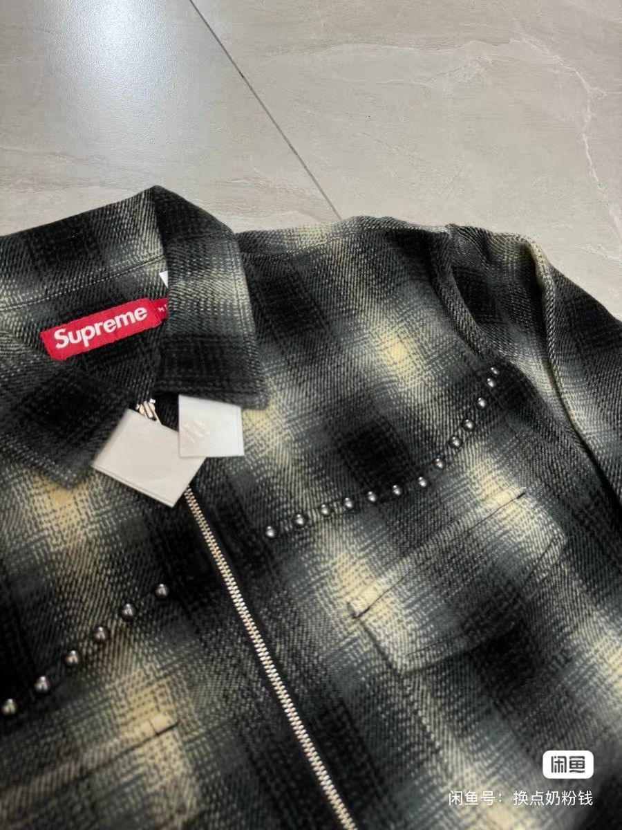 Supreme Supreme FW25 FW25 Studded Shadow Plaid Zip Up Shirt jacket Size US L / EU 52-54 / 3 - 3 Thumbnail