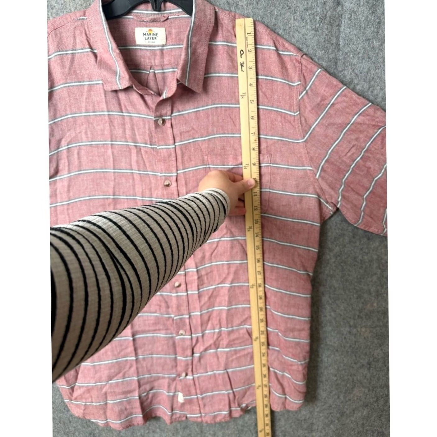 Marine Layer Marine Layer Men's XL Red Striped Button-Down Shirt Size US XL / EU 56 / 4 - 5 Thumbnail