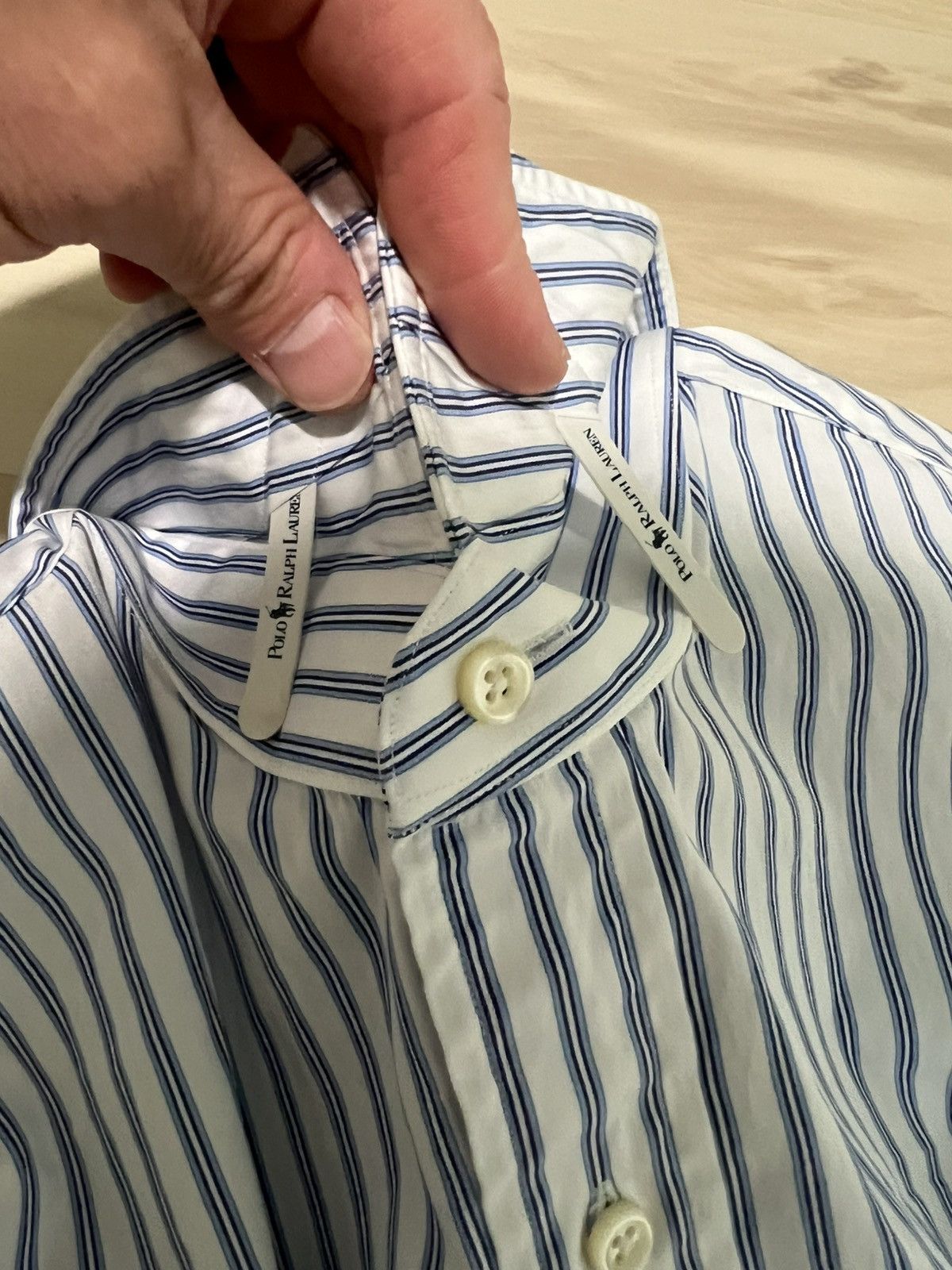 Designer × Polo Ralph Lauren × Vintage Polo Ralph Lauren Mens Shirt Blue Striped Regent Fit Size 16 Size US S / EU 44-46 / 1 - 7 Thumbnail