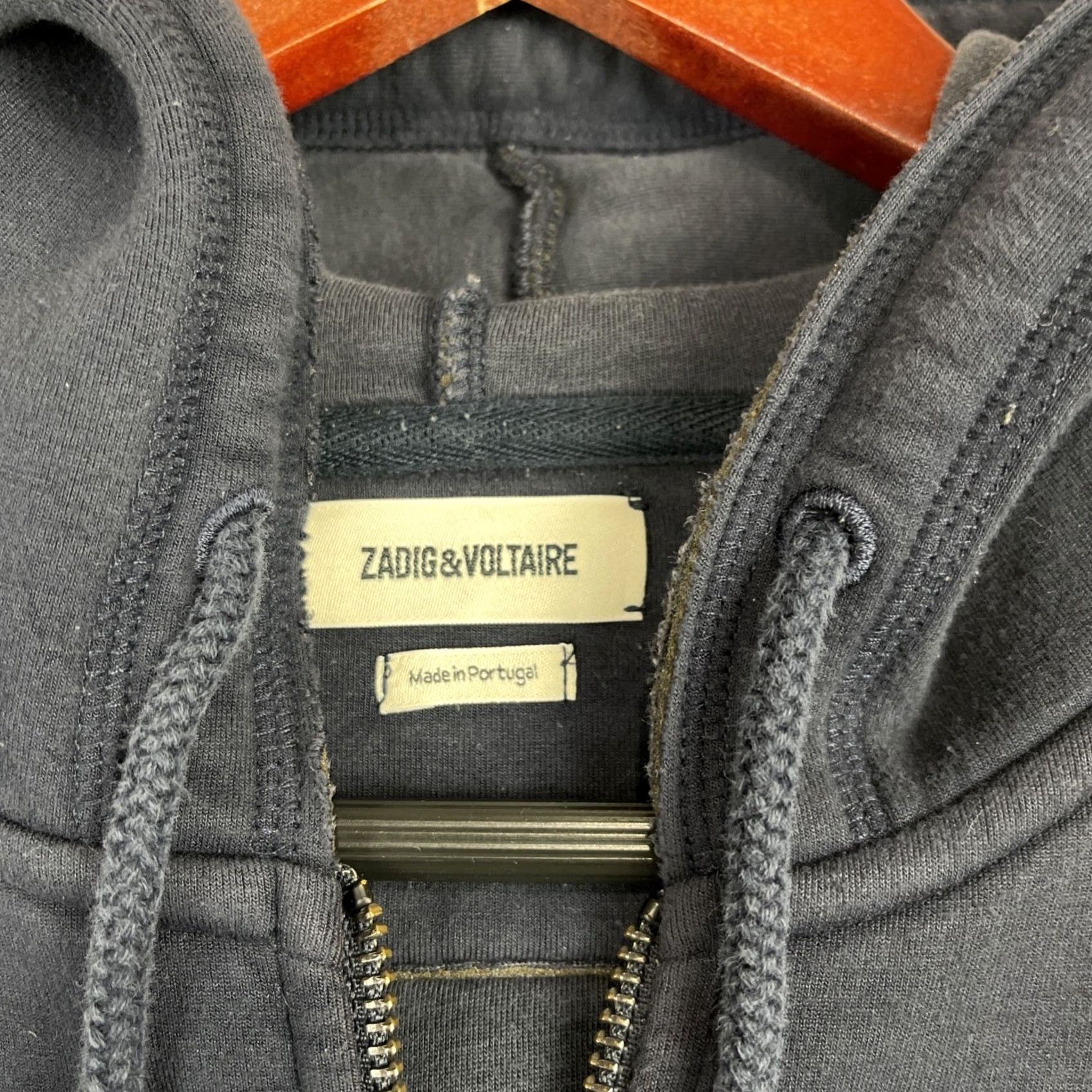 Zadig & Voltaire Zadig & Voltaire Hoodie Womens Large Navy Blue Full Zip Sweater Long Sleeve Size L / US 10 / IT 46 - 5 Thumbnail