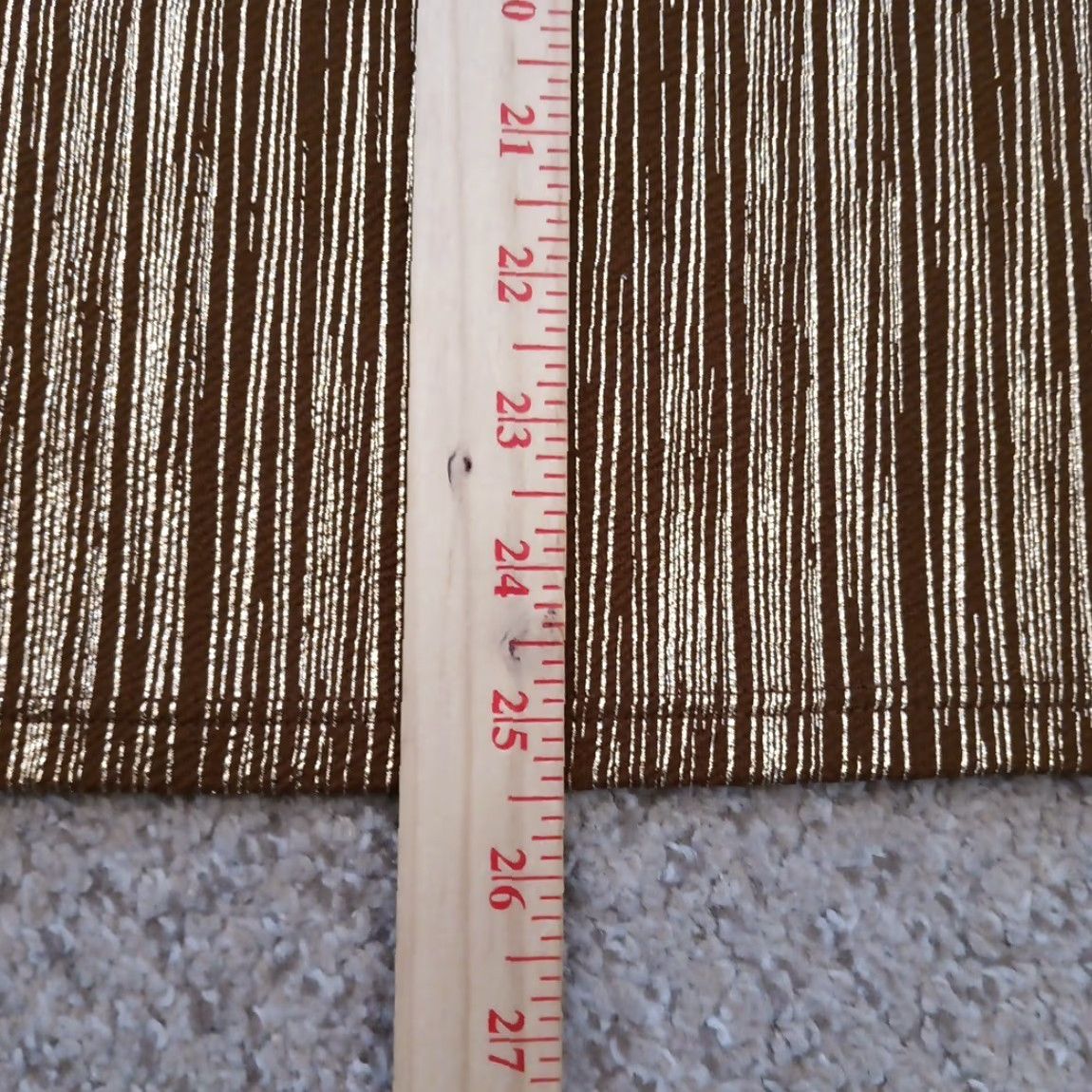 Vintage LuLaRoe Skirt 3XL Knee Length Unlined Pull On Brown Striped Metalic Polyester Spandex Women Casual Pencil Style Size 40" / US 18 - 5 Thumbnail