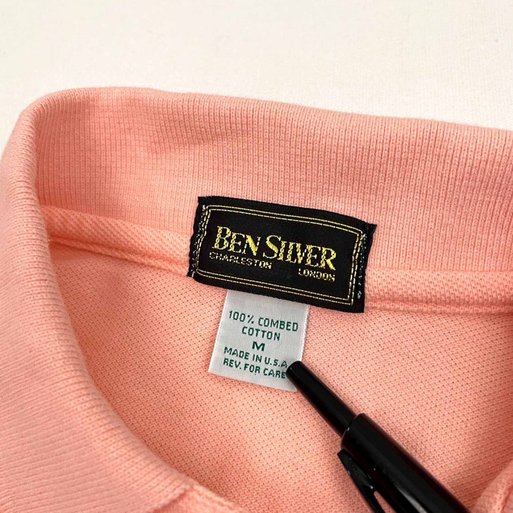 Vintage Ben Silver Polo Shirt Mens M Coral Pink Combed Cotton Knit Embroidered Preppy Shirt Polo Men M Coral Pink Embroidered Logo 90s Vintage not applicable Size US M / EU 48-50 / 2 - 3 Thumbnail