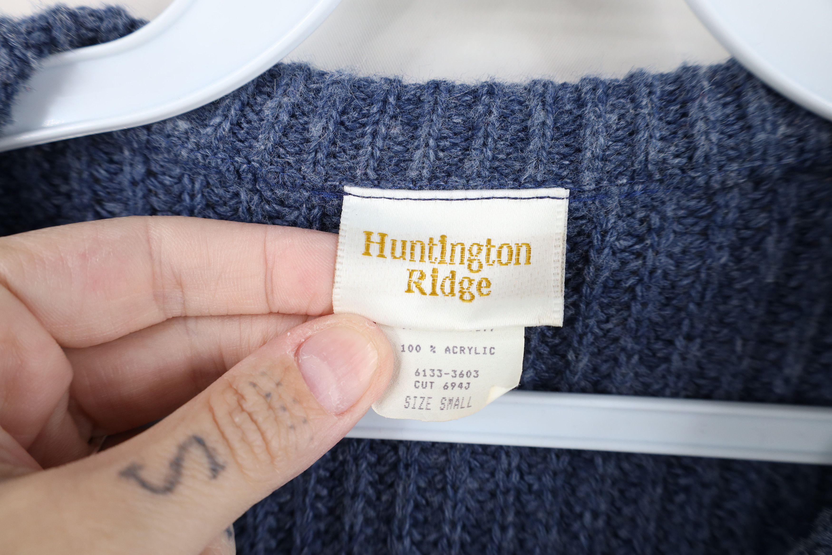 Vintage Vintage 90s Streetwear Blank Chunky Ribbed Knit Sweater USA Size US S / EU 44-46 / 1 - 5 Thumbnail