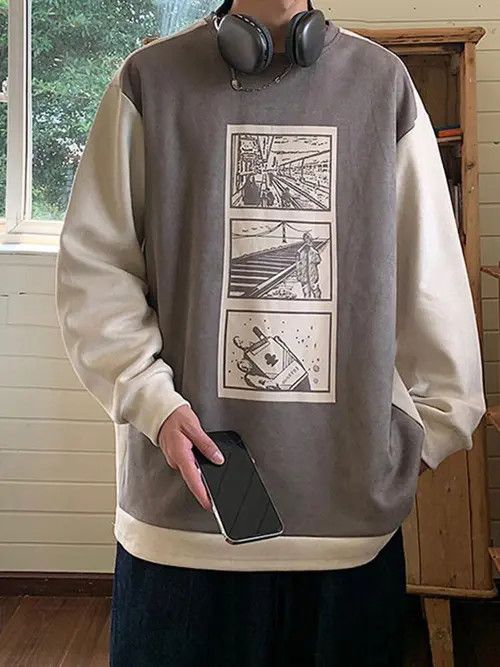 Other Fukuoka x Aoshi Patchwork Gray Knit Sweatshirt Size US L / EU 52-54 / 3 - 1 Thumbnail