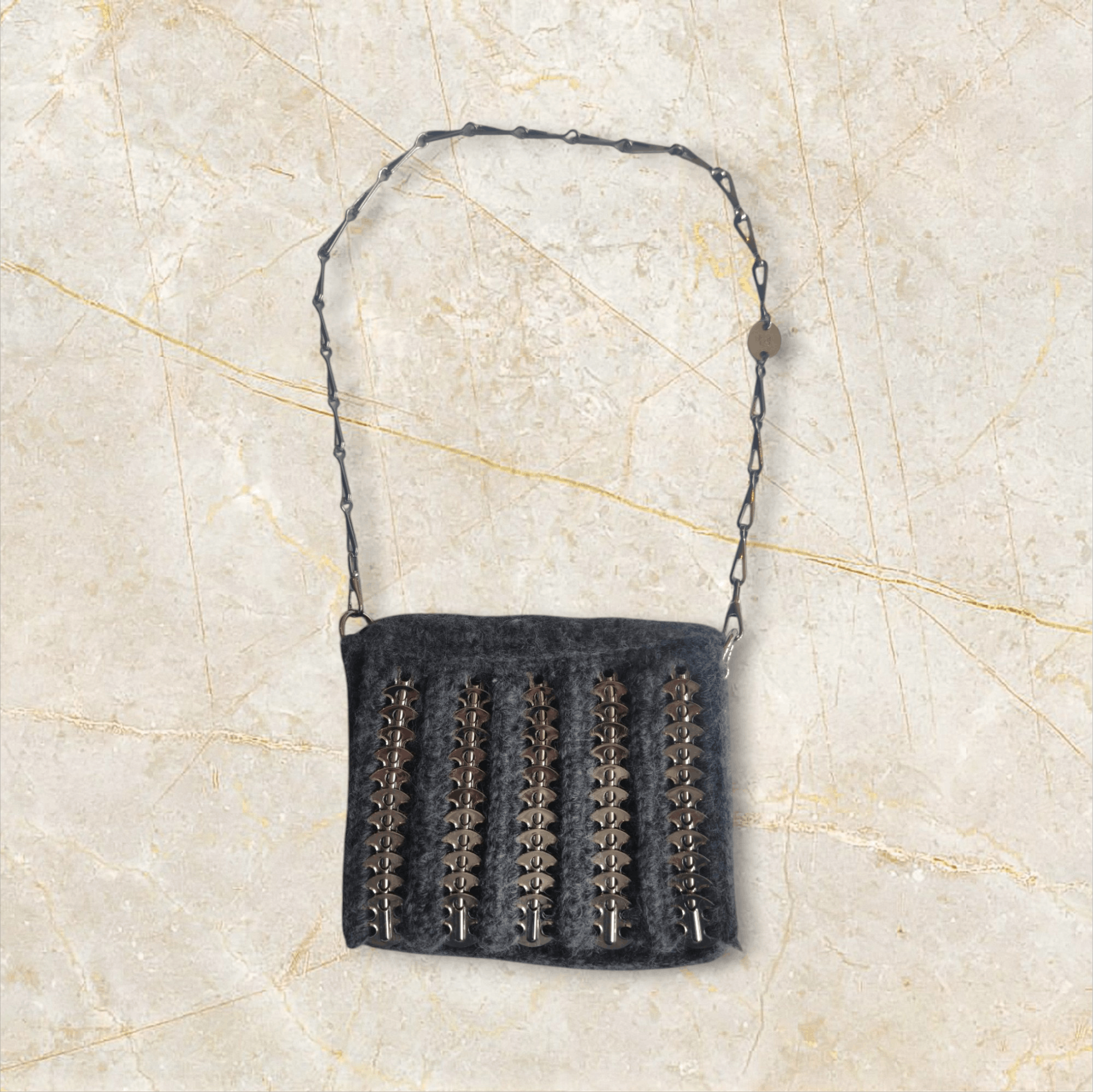 Paco Rabanne Paco Rabanne Nano 1969 Mini Bag in Grey Wool Size ONE SIZE - 2 Thumbnail