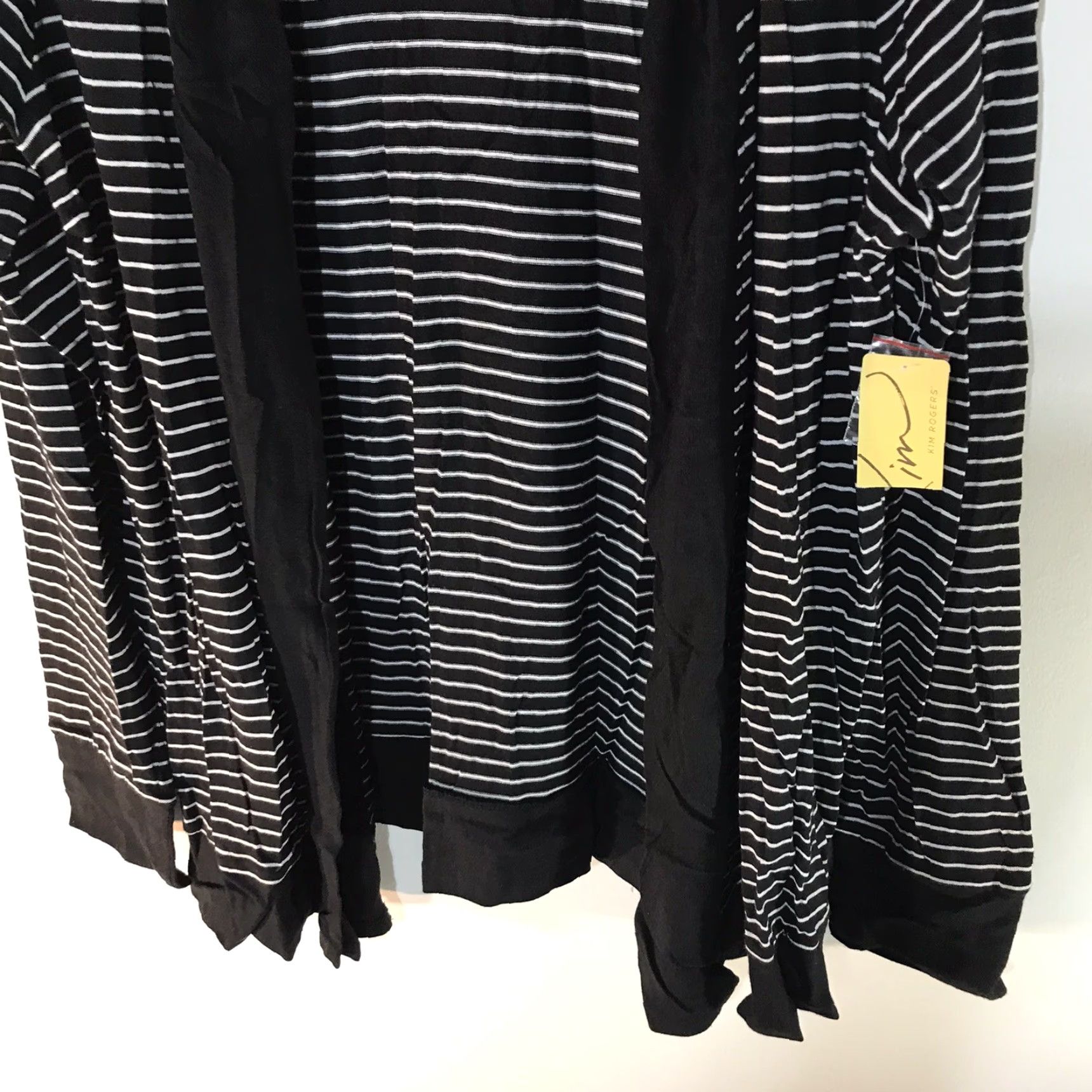 Vintage Kim Rogers Black/White Striped Open Front Soft Knit Cardigan Womens Size XL New Size XL / US 12-14 / IT 48-50 - 3 Thumbnail