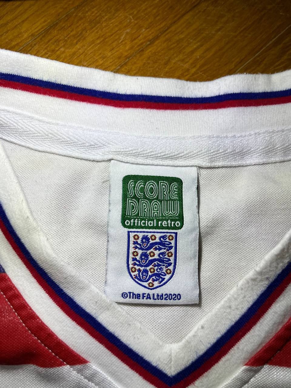 Vintage Score Draw England national team soccer jersey tee Size US L / EU 52-54 / 3 - 4 Thumbnail