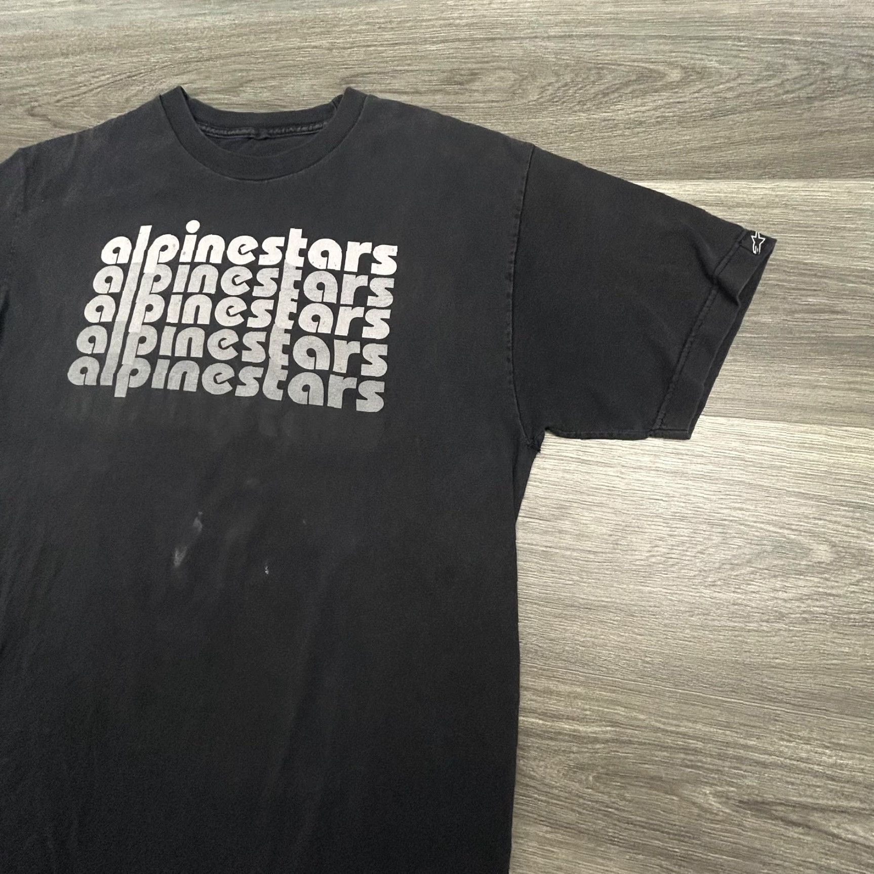 Alpinestars VINTAGE Alpinestars Shirt Mens Large Black Faded Logo Racing Motocross Tee Y2K Size US L / EU 52-54 / 3 - 4 Thumbnail