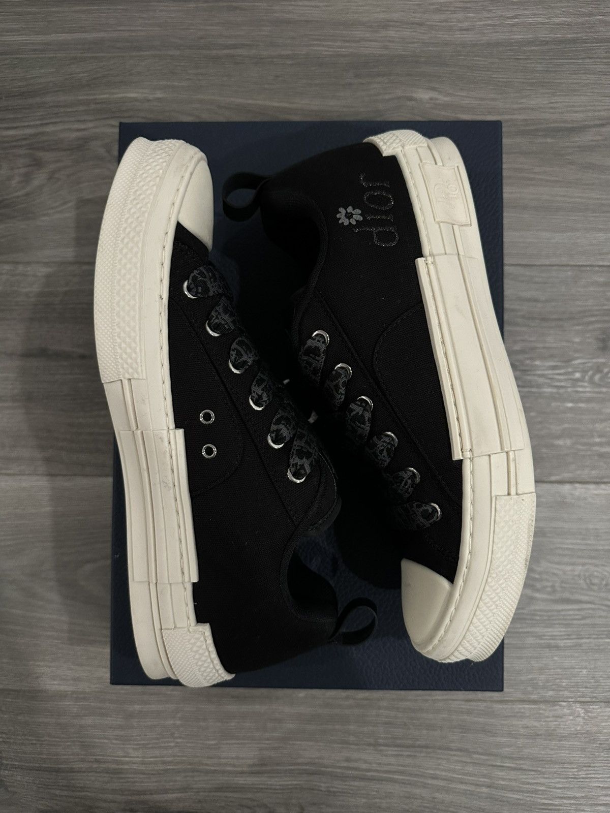 Dior Dior x ERL - B23 Skater Black Cotton Canvas Low Top Sneakers Size US 9.5 / EU 42-43 - 5 Thumbnail