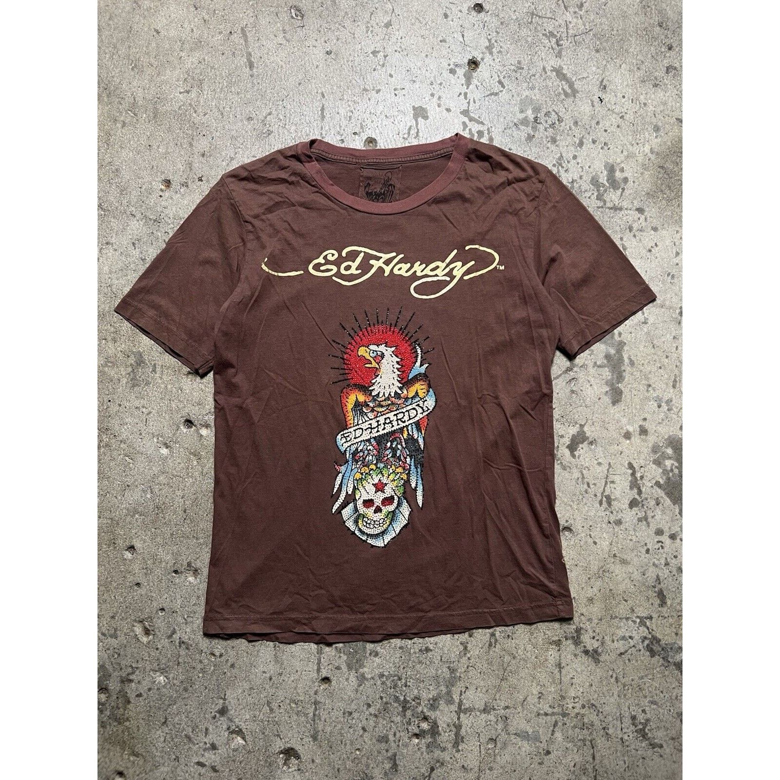 Ed Hardy Vtg Y2K Ed Hardy Christian Audigier T Shirt Sailor Jerry M Size US M / EU 48-50 / 2 - 1 Thumbnail