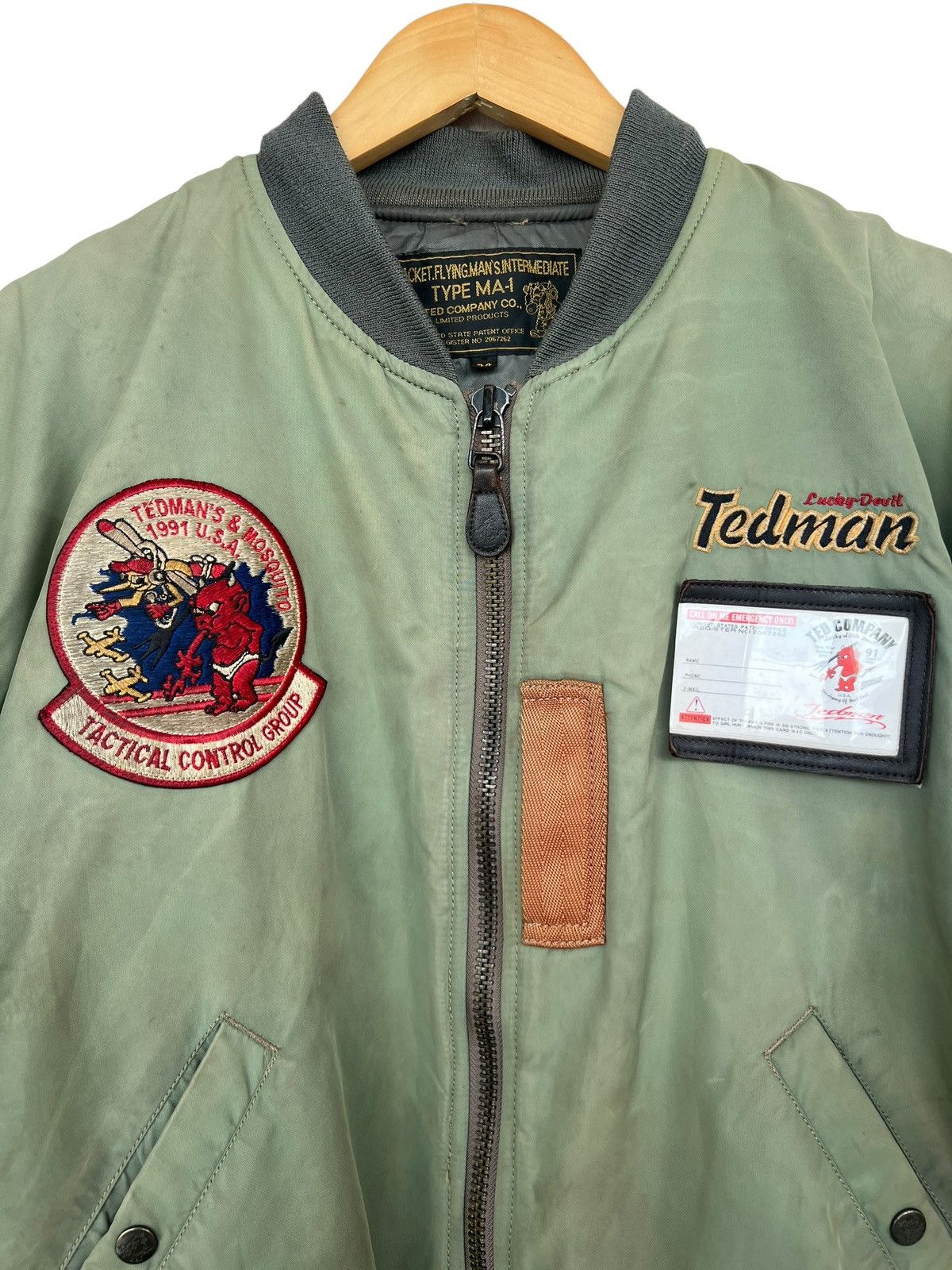 Tedman Vtg USAF Tedman Ted Company MA1 Sunfaded Baggy Bomber Jacket Size US L / EU 52-54 / 3 - 9 Thumbnail